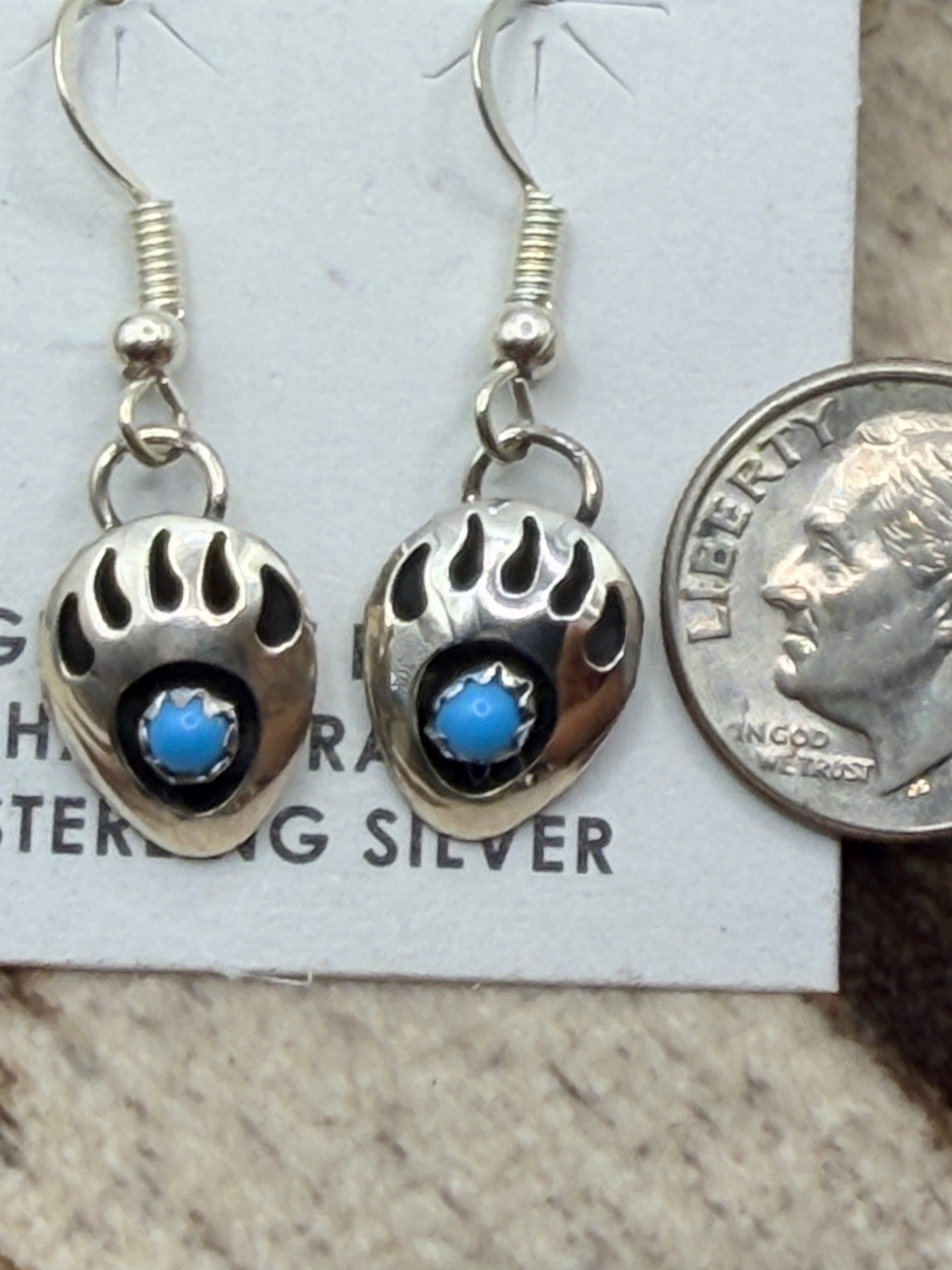 Dainty Sterling Silver Turquoise Earrings