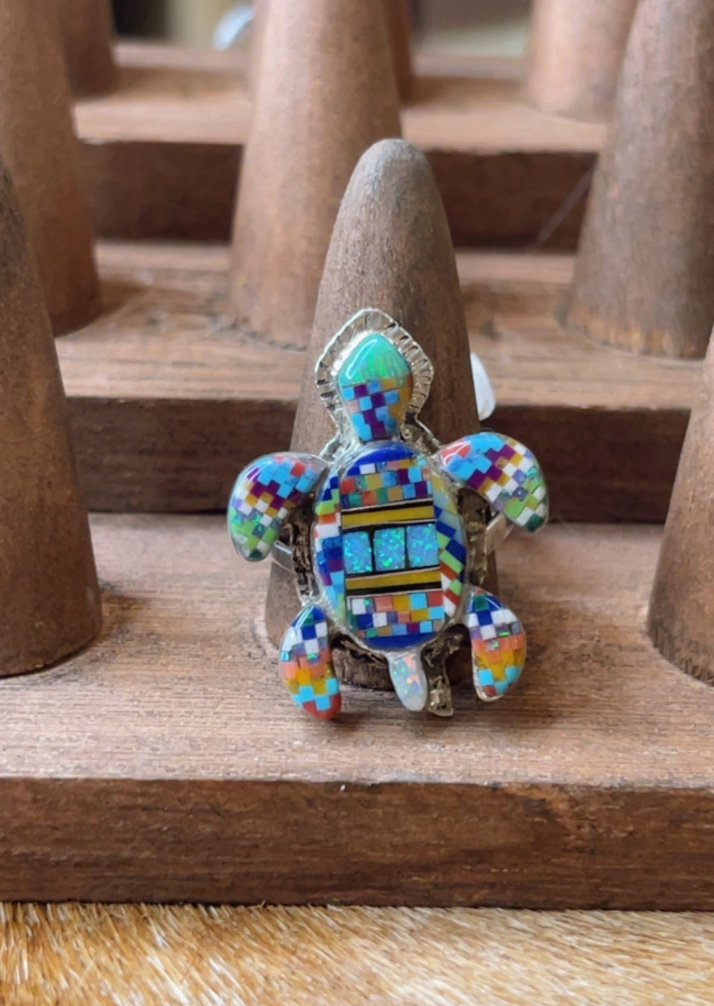 Turtle Inlay Size 8 Ring