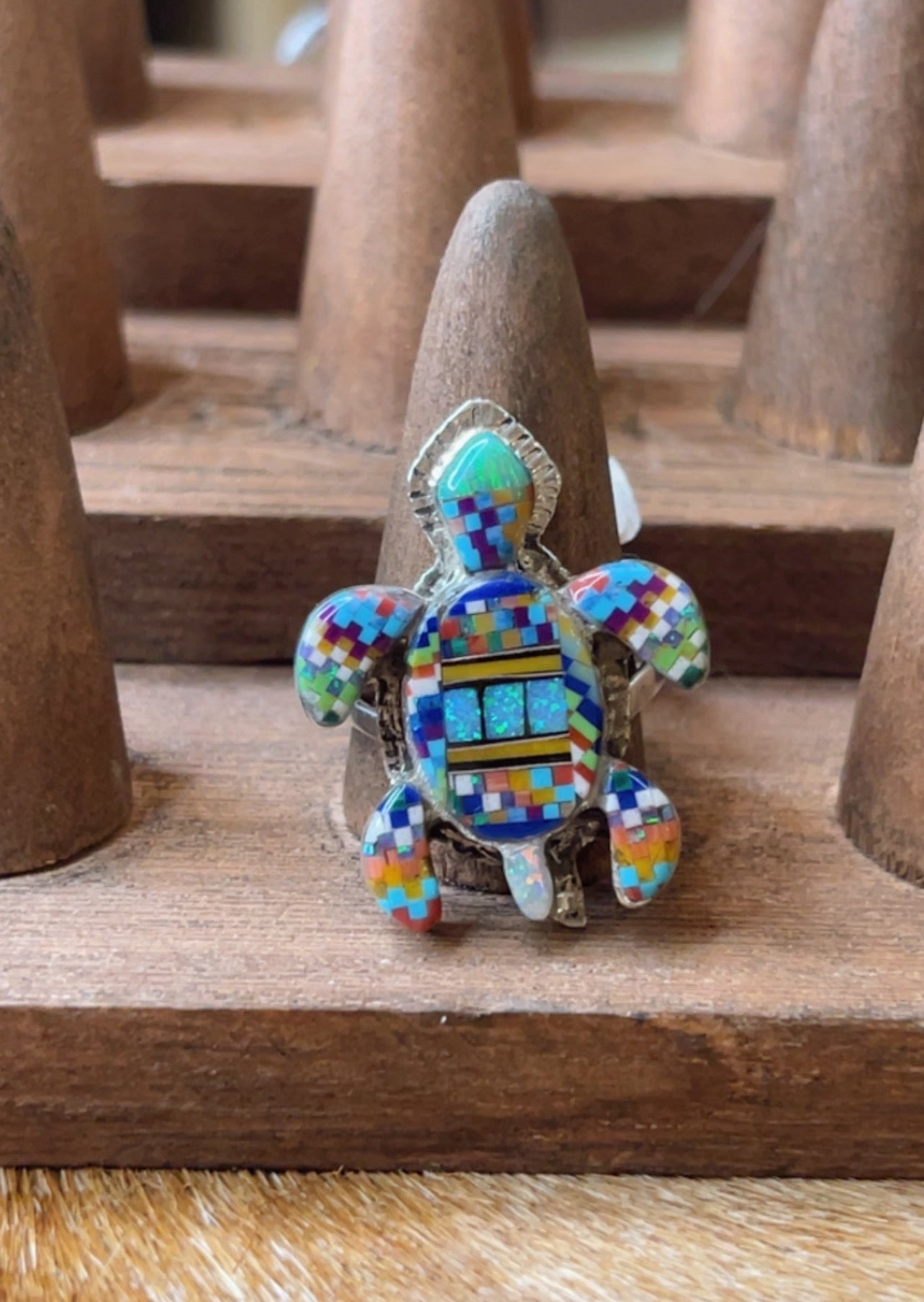 Turtle Inlay Size 8 Ring