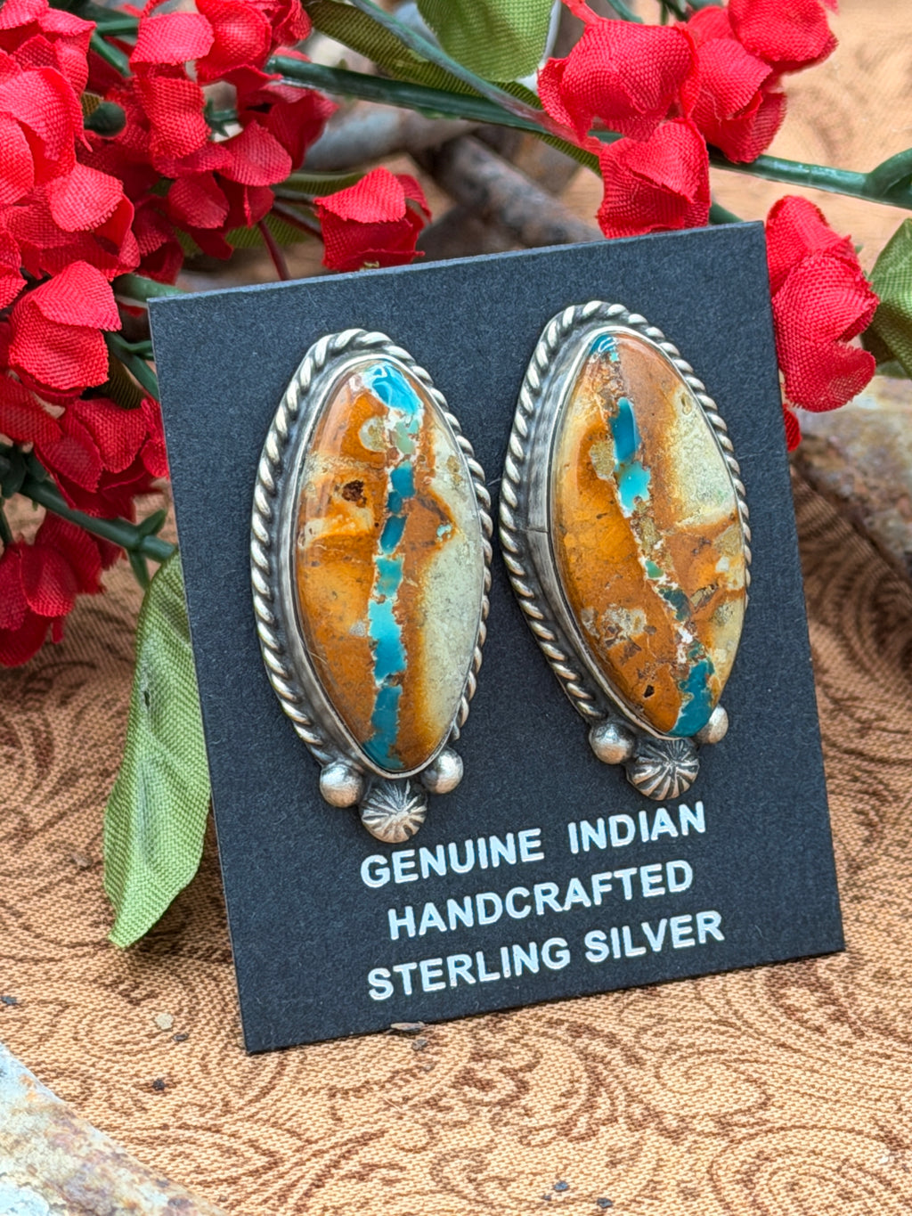 Chasity Belone, Royston Ribbon Stud Earrings, Native Made