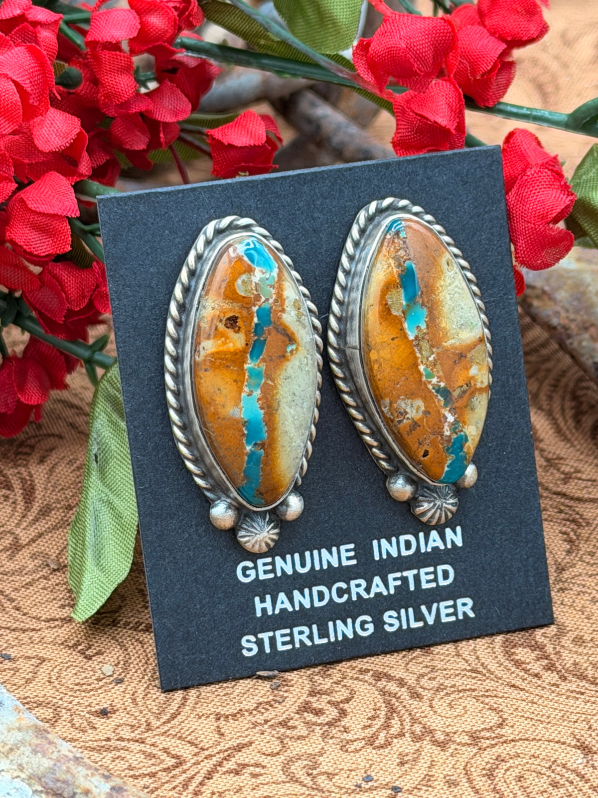 Chasity Belone, Royston Ribbon Stud Earrings, Native Made