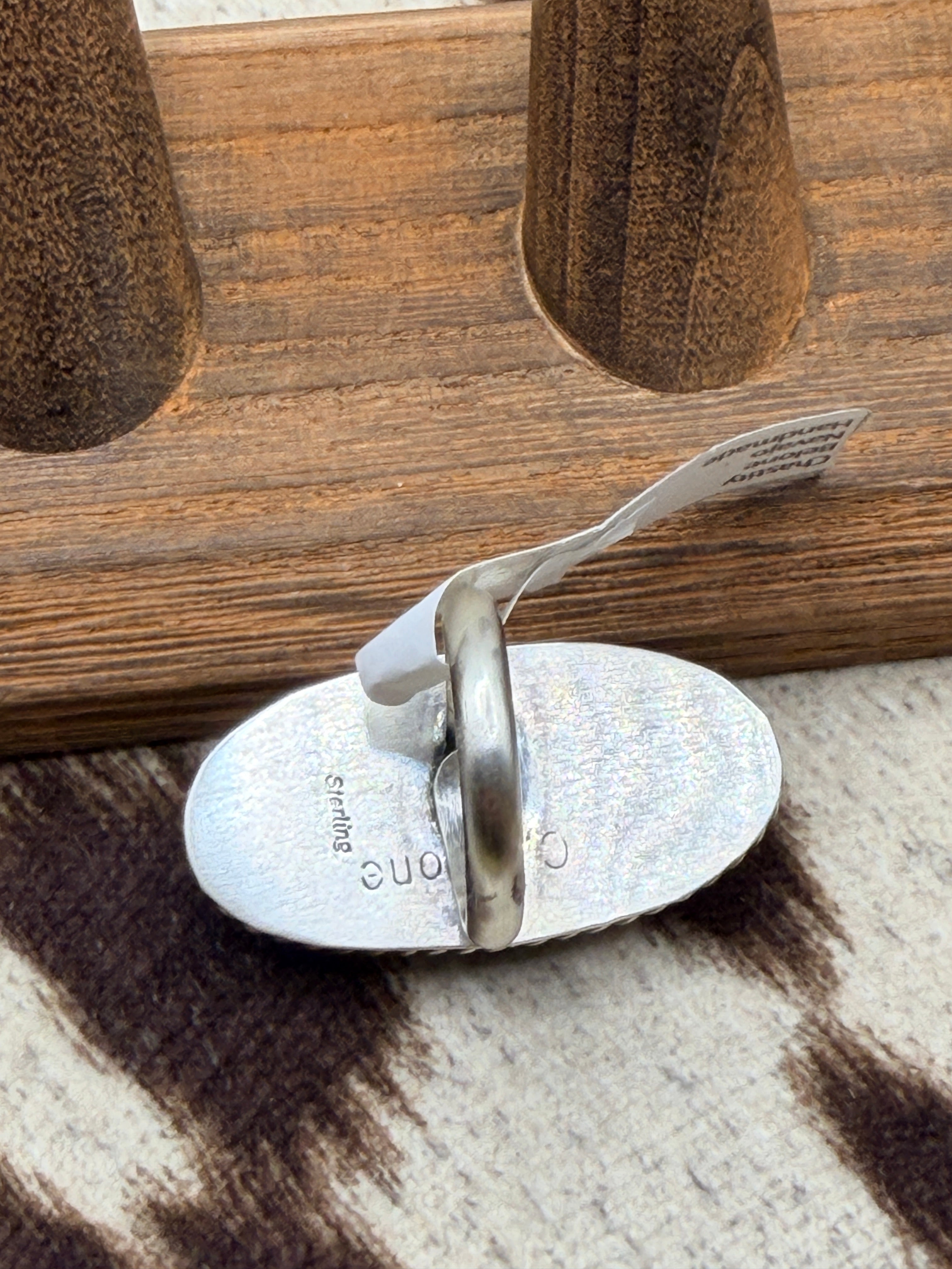 Chasity Belone, Mine 8 Turquoise Sterling Silver Ring, Native Made