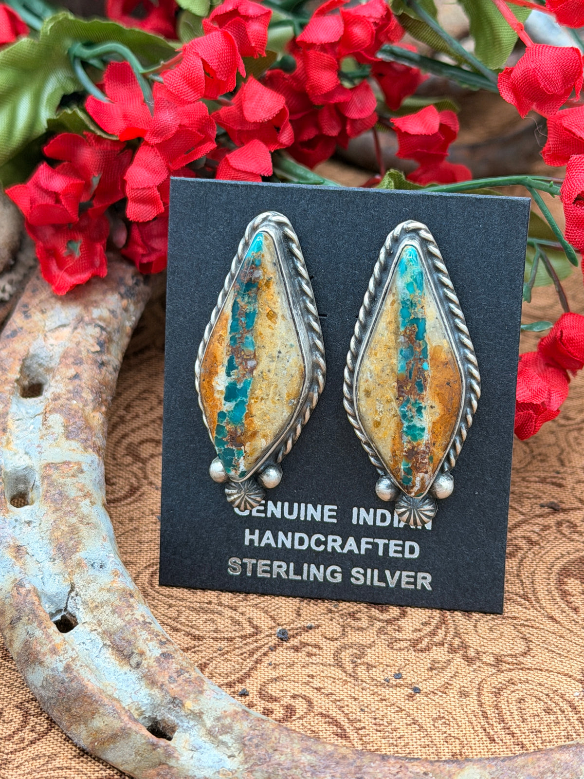 Chasity Belone, Royston Ribbon Stud Earrings, Native Made