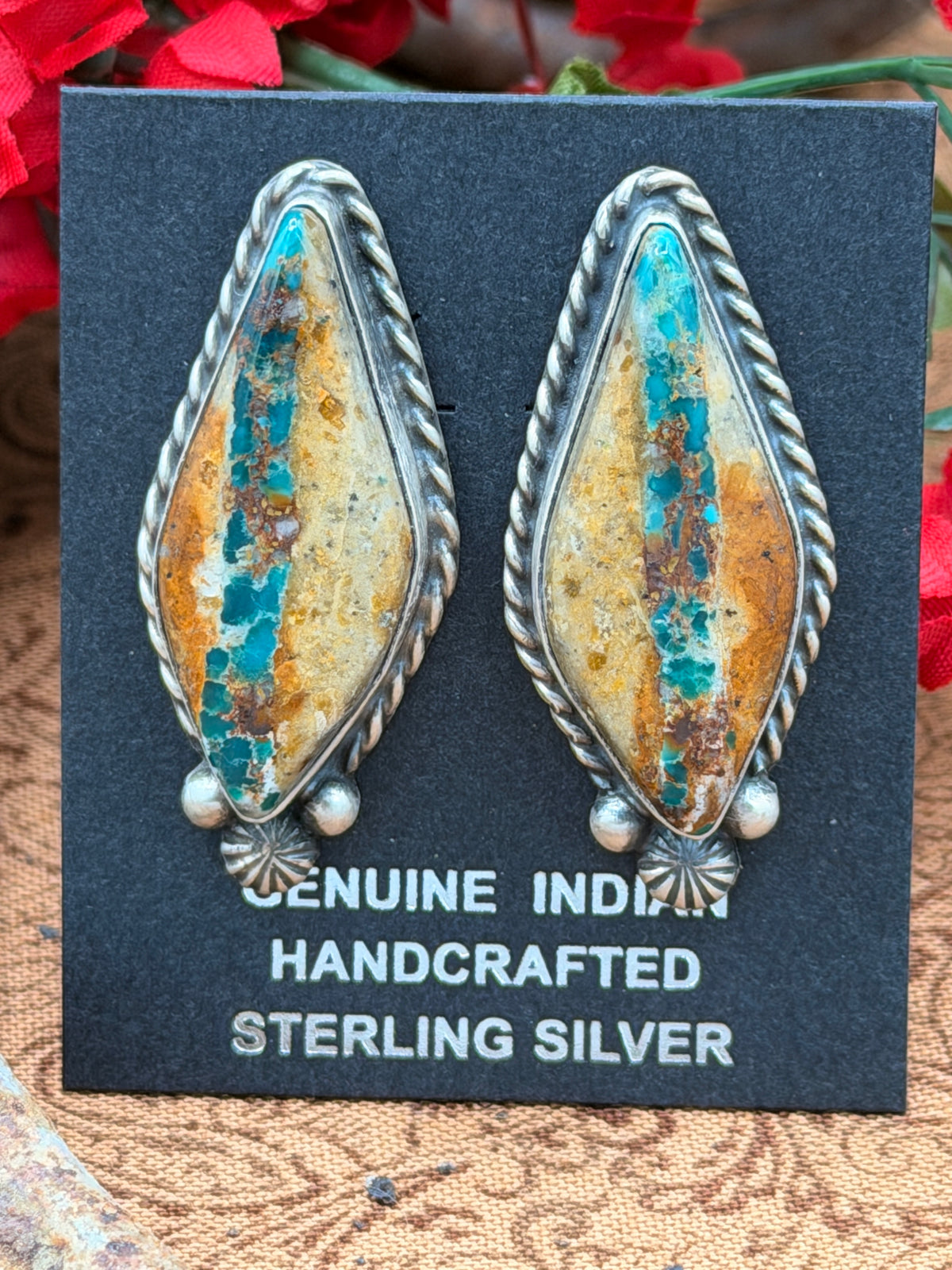Chasity Belone, Royston Ribbon Stud Earrings, Native Made
