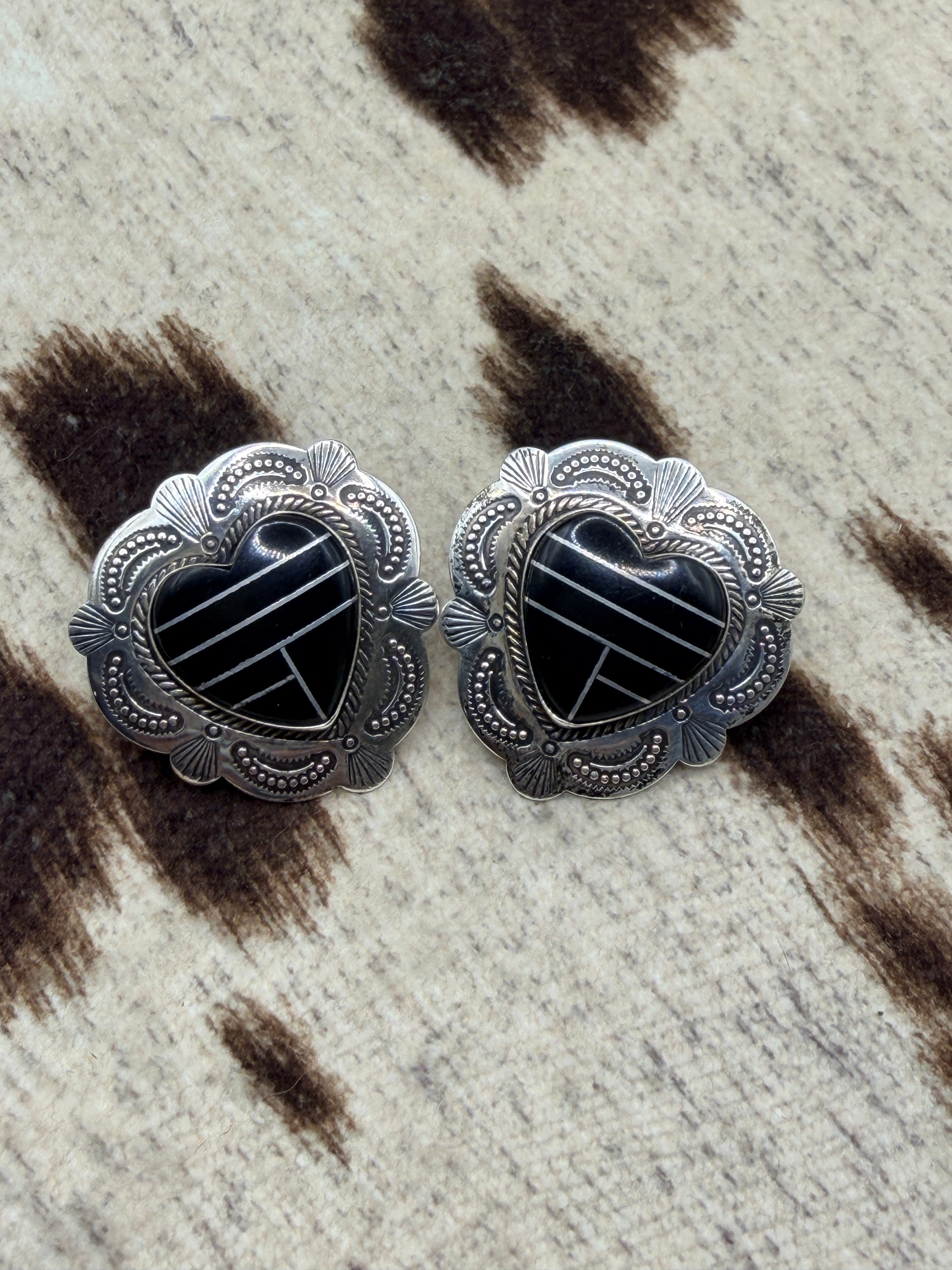 Sterling Silver Onyx Stud Earrings