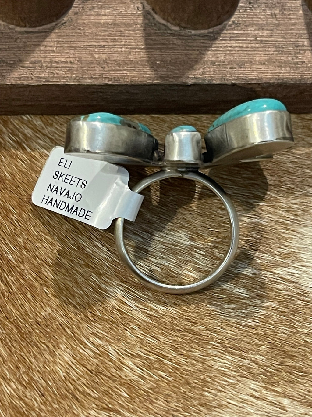 Eli Skeets Butterfly Mixed Turquoise Ring