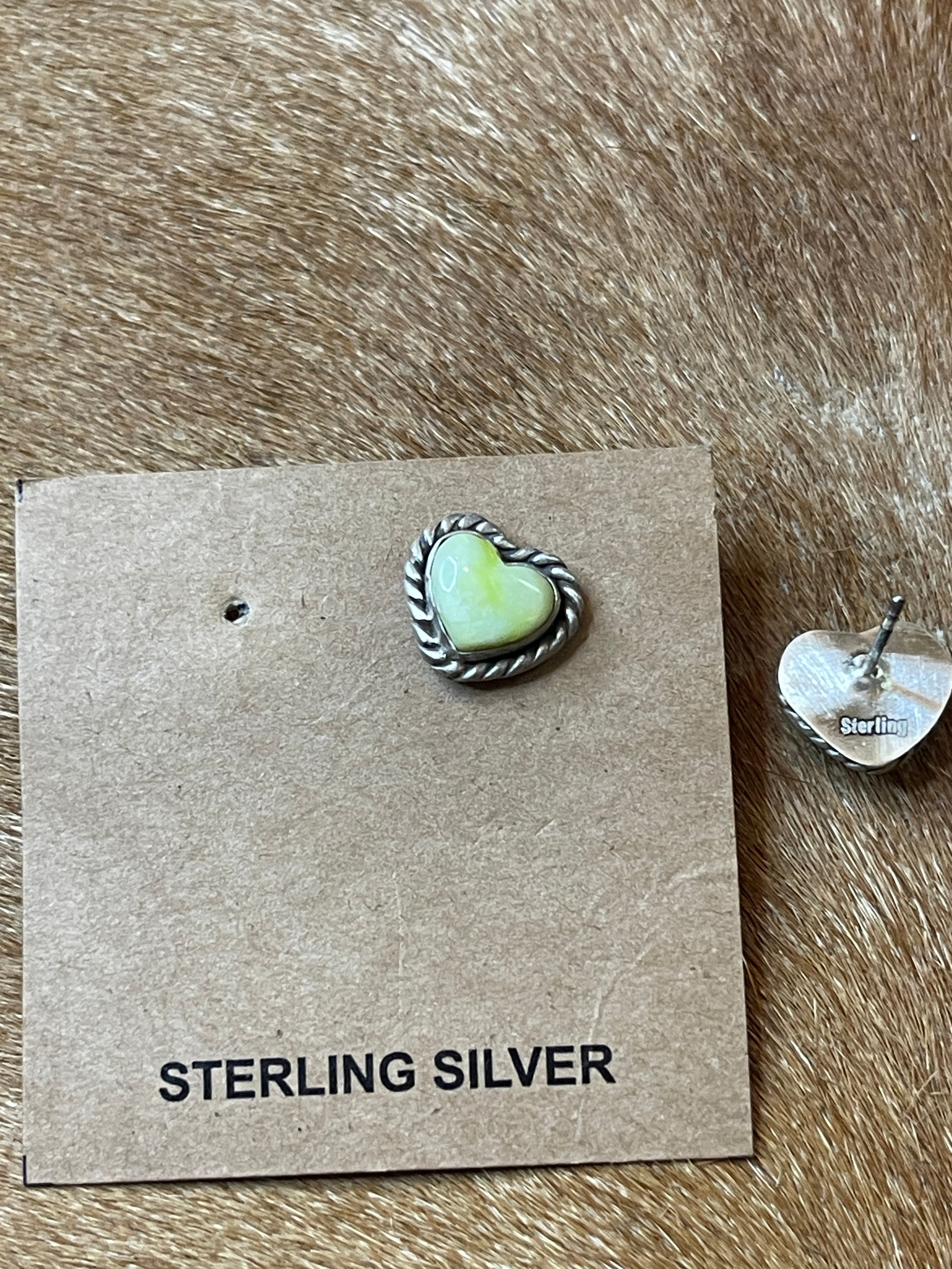 Palomino Heart Stud Sterling Silver Earrings