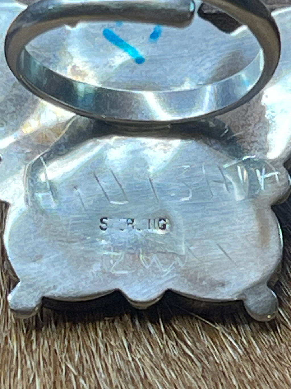 Zuni Inlay Butterfly Adjustable Ring,