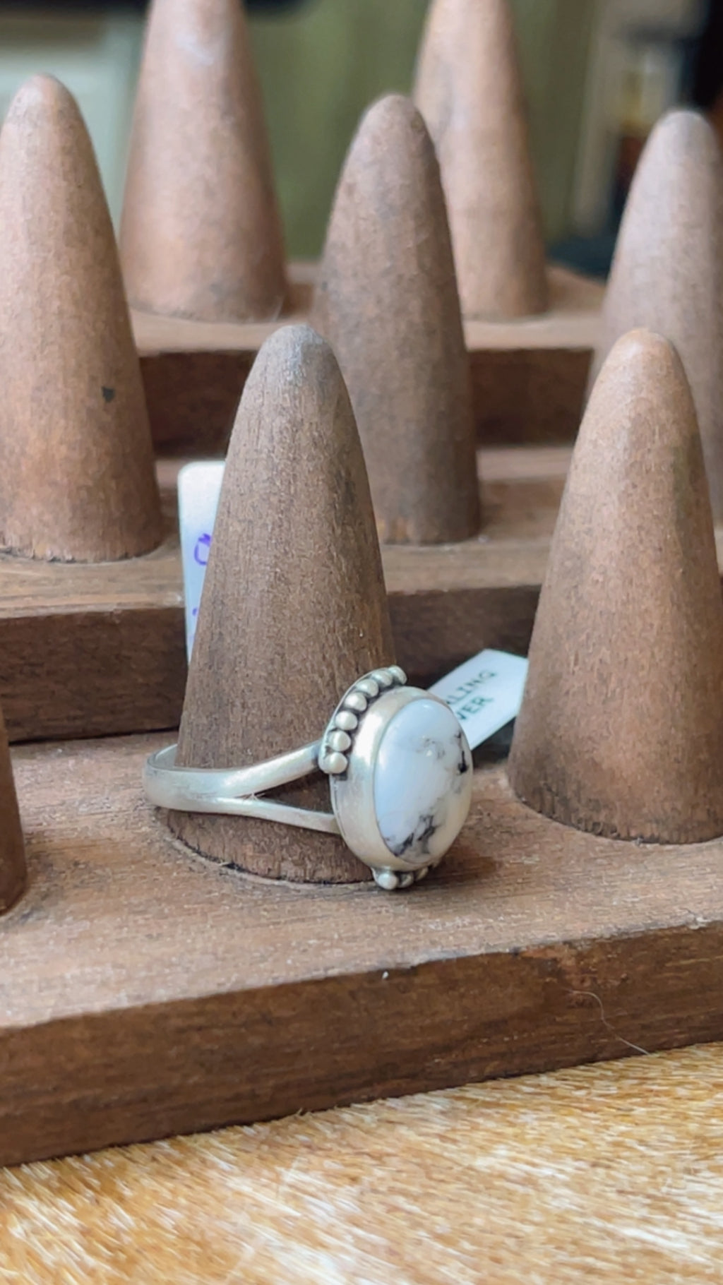 White Buffalo Size 9 Ring