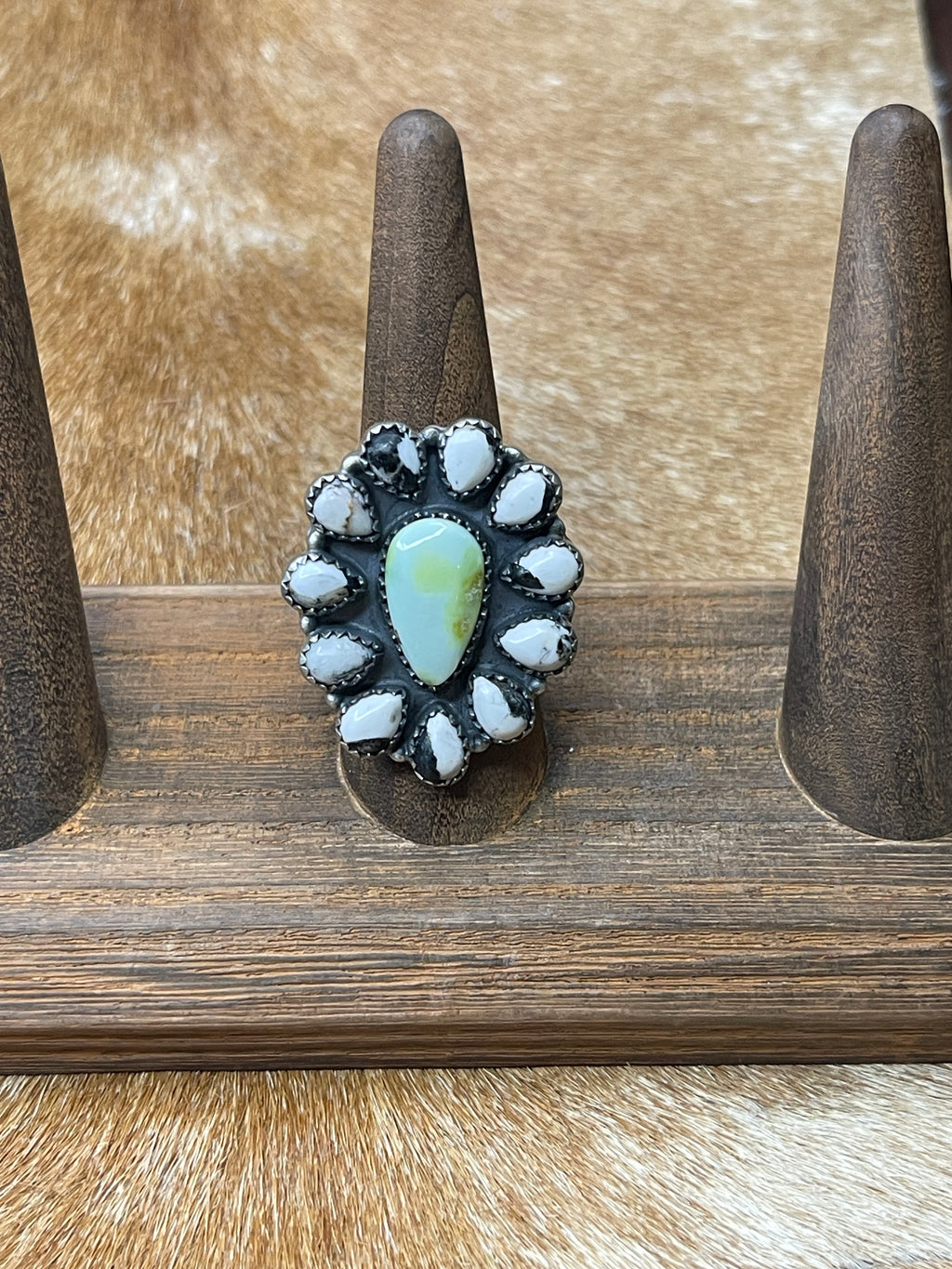 White Buffalo and Palomino Adjustable Ring