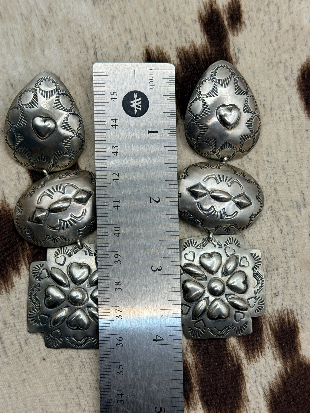 Rita Lee Sterling Silver Concho Earrings