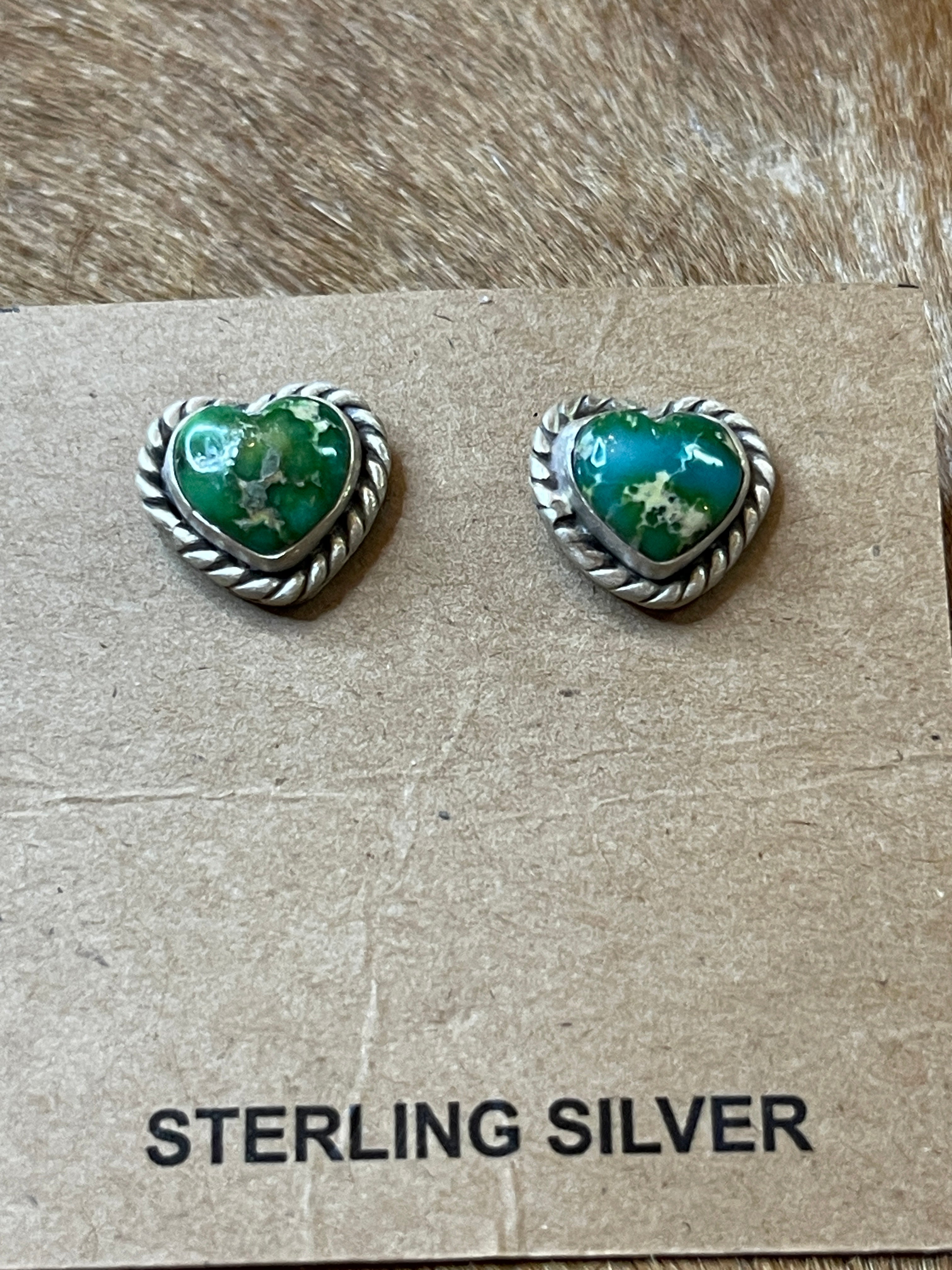 Sonoran Gold Sterling Silver Heart Stud Earrings
