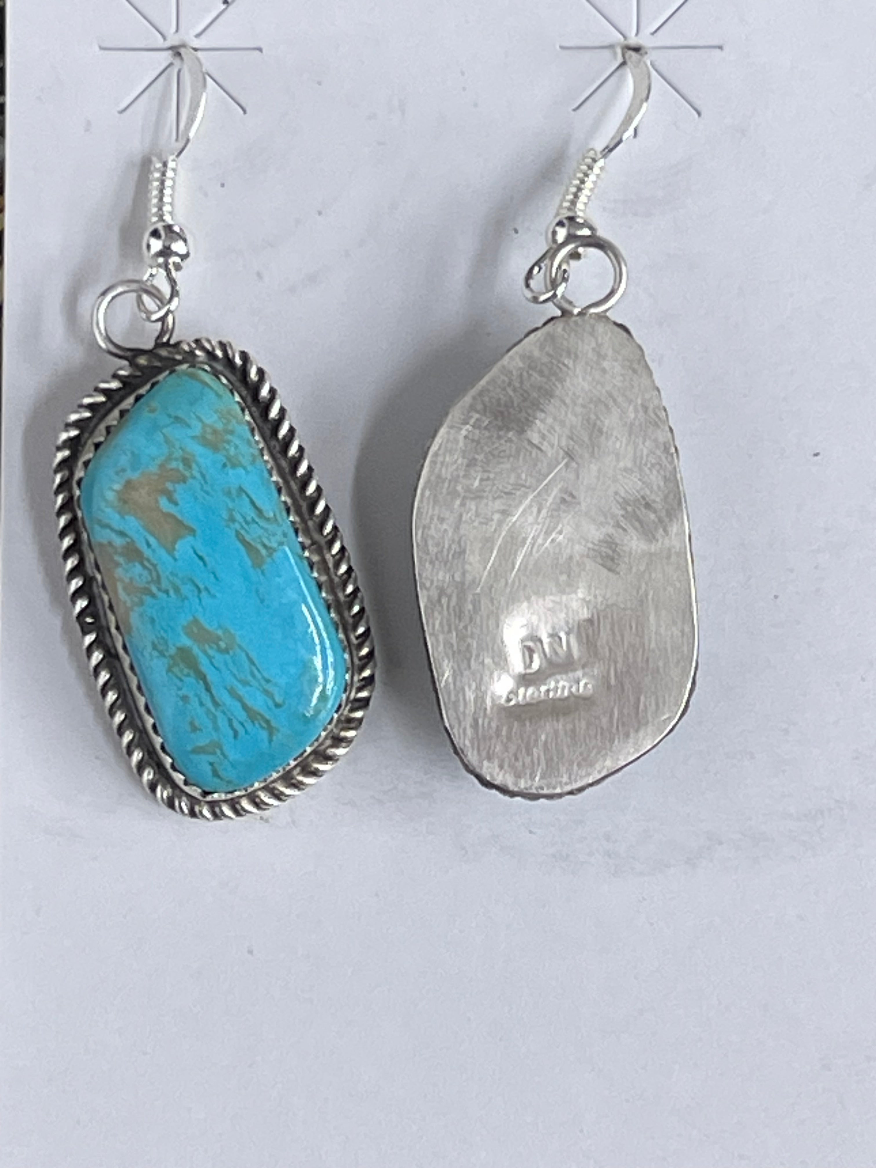 Donovan Nez Large Stone Kingman Dangle Earrings