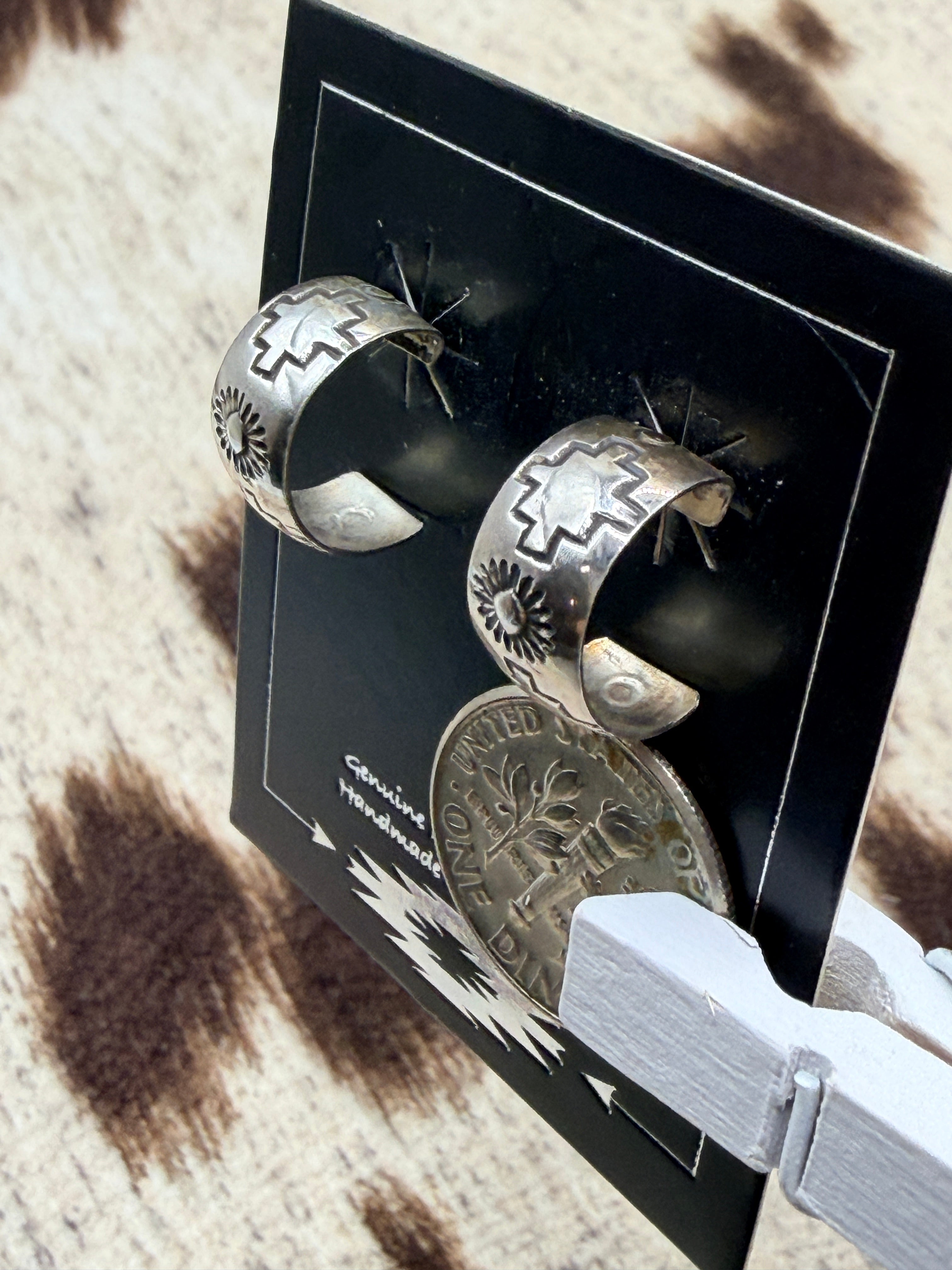 NATIVE MADE Sterling Silver Small Hoop Earrings
