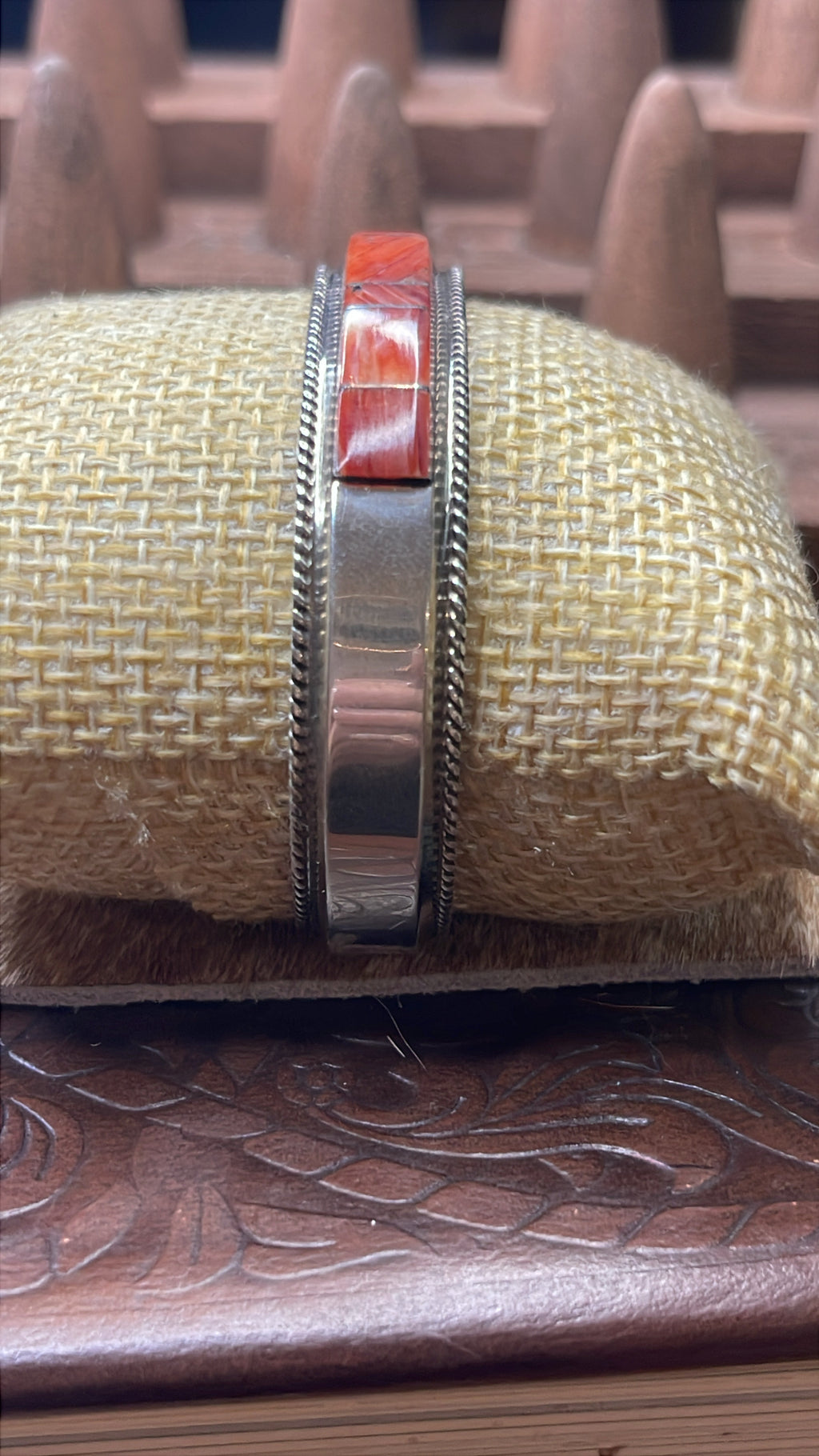 Francis Yazzie Spiny Orange Cuff size 6.75