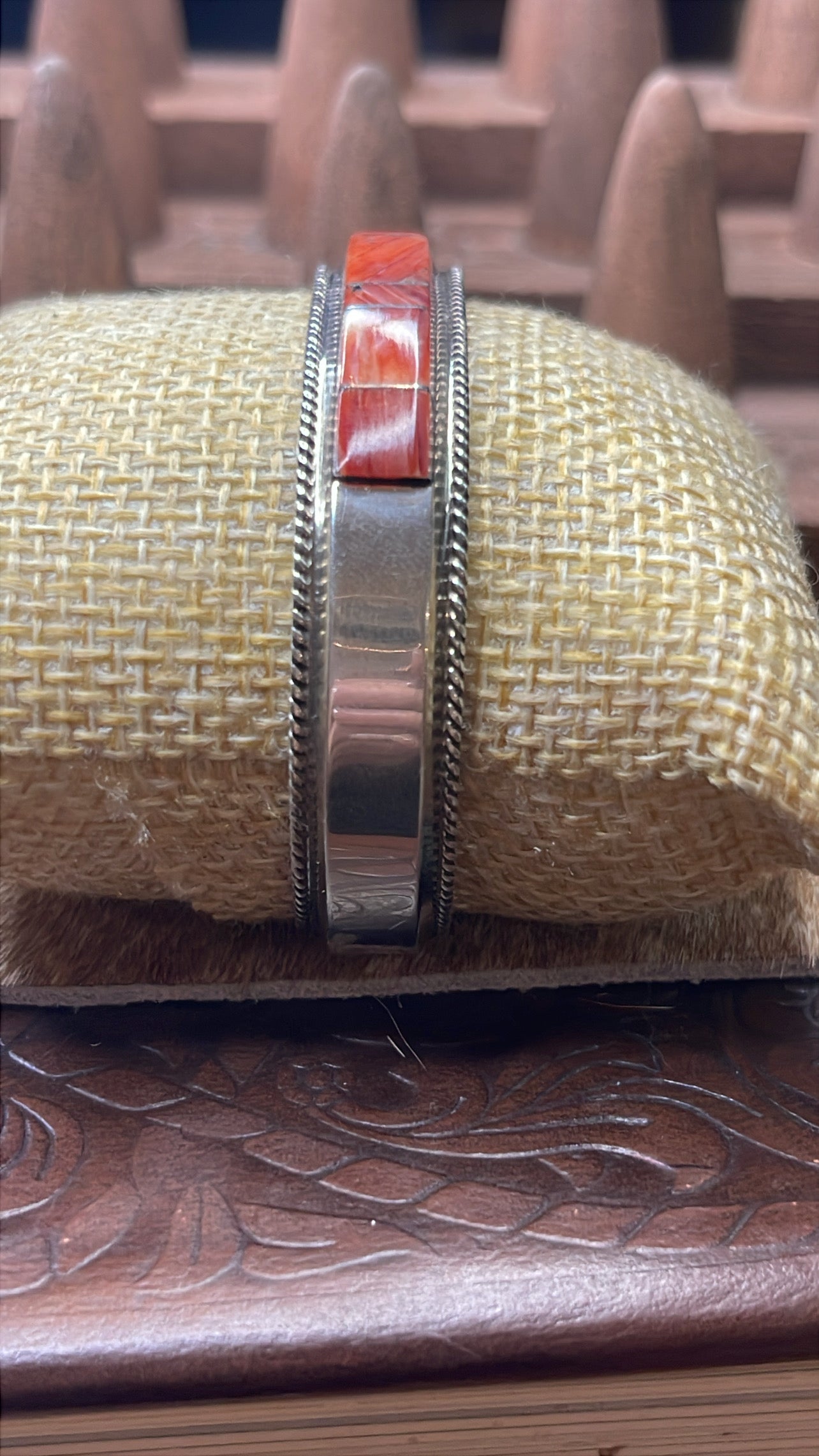 Francis Yazzie Spiny Orange Cuff size 6.75