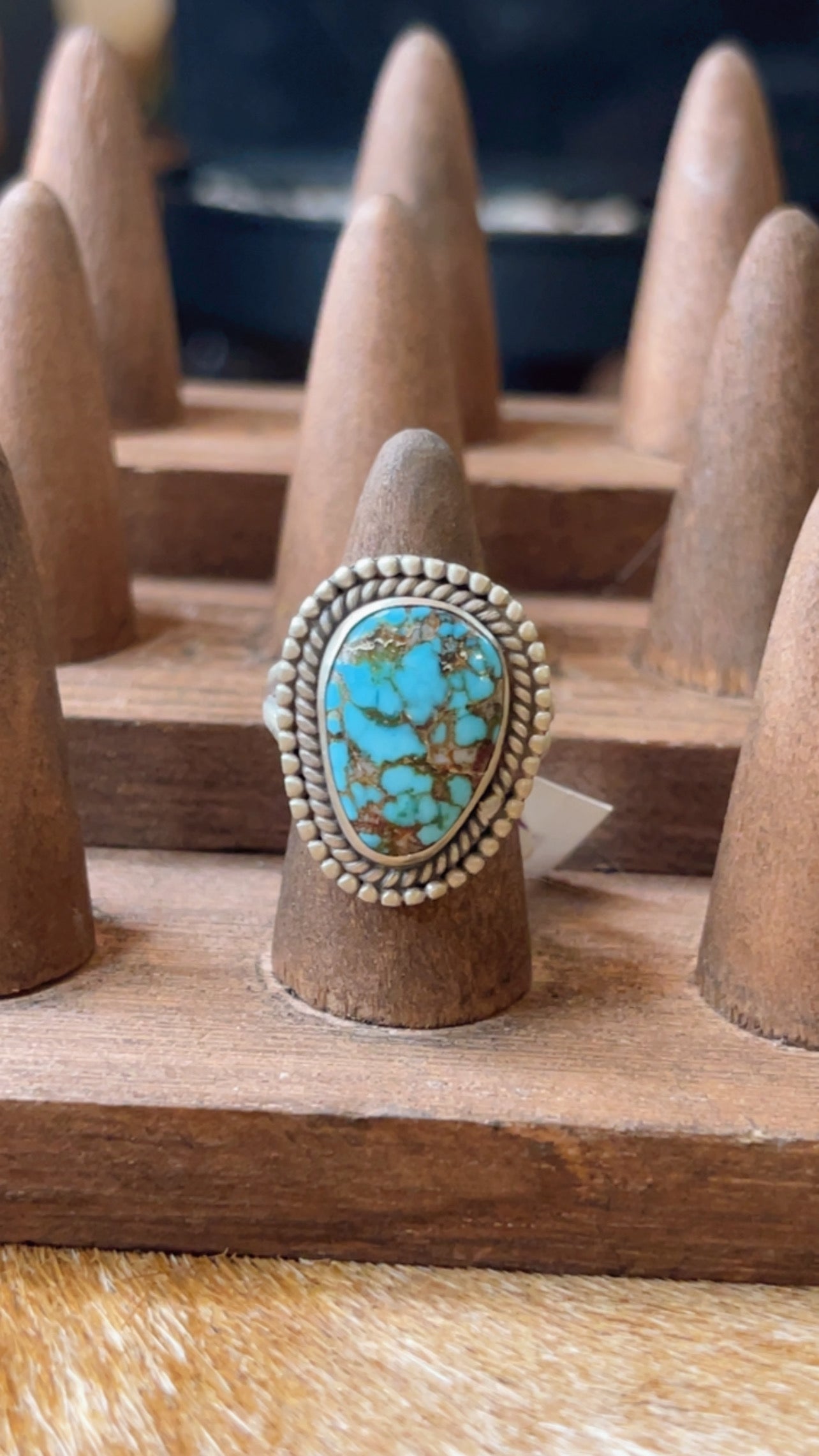 Spider Web Turquoise RingSize 7.5