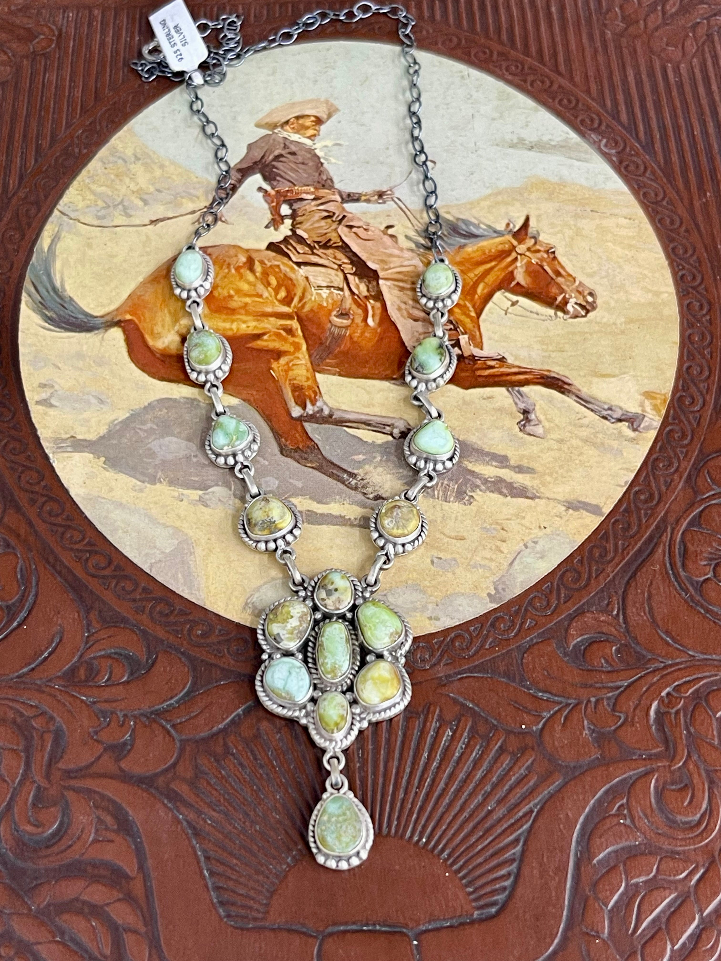 16 Stone Palomino Lariat Necklace