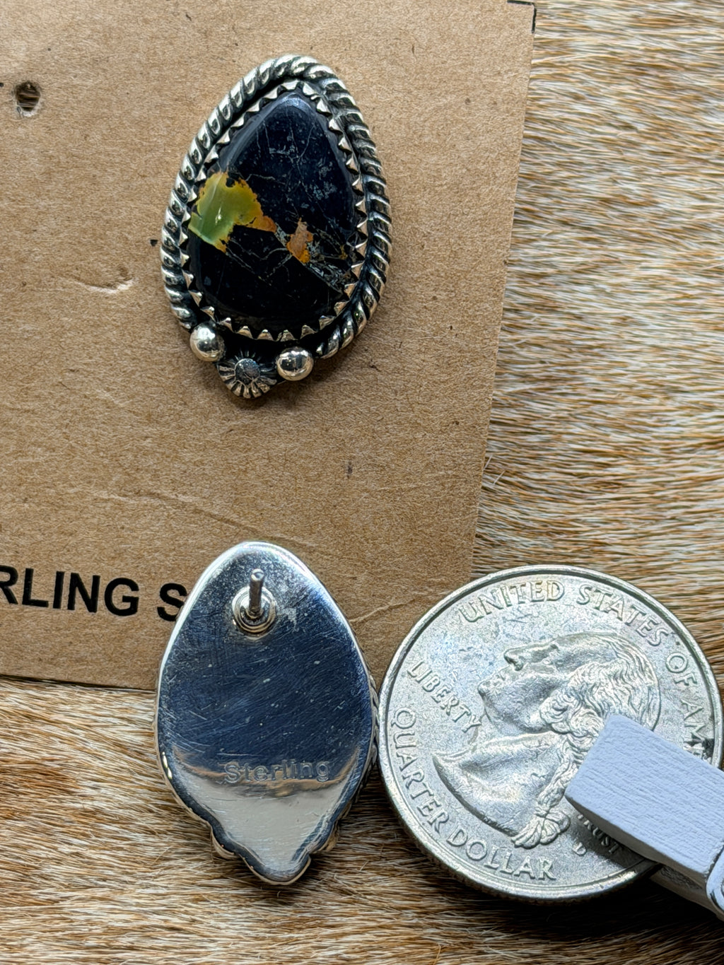 Sterling Silver Black Jack Turquoise Stud Earrings