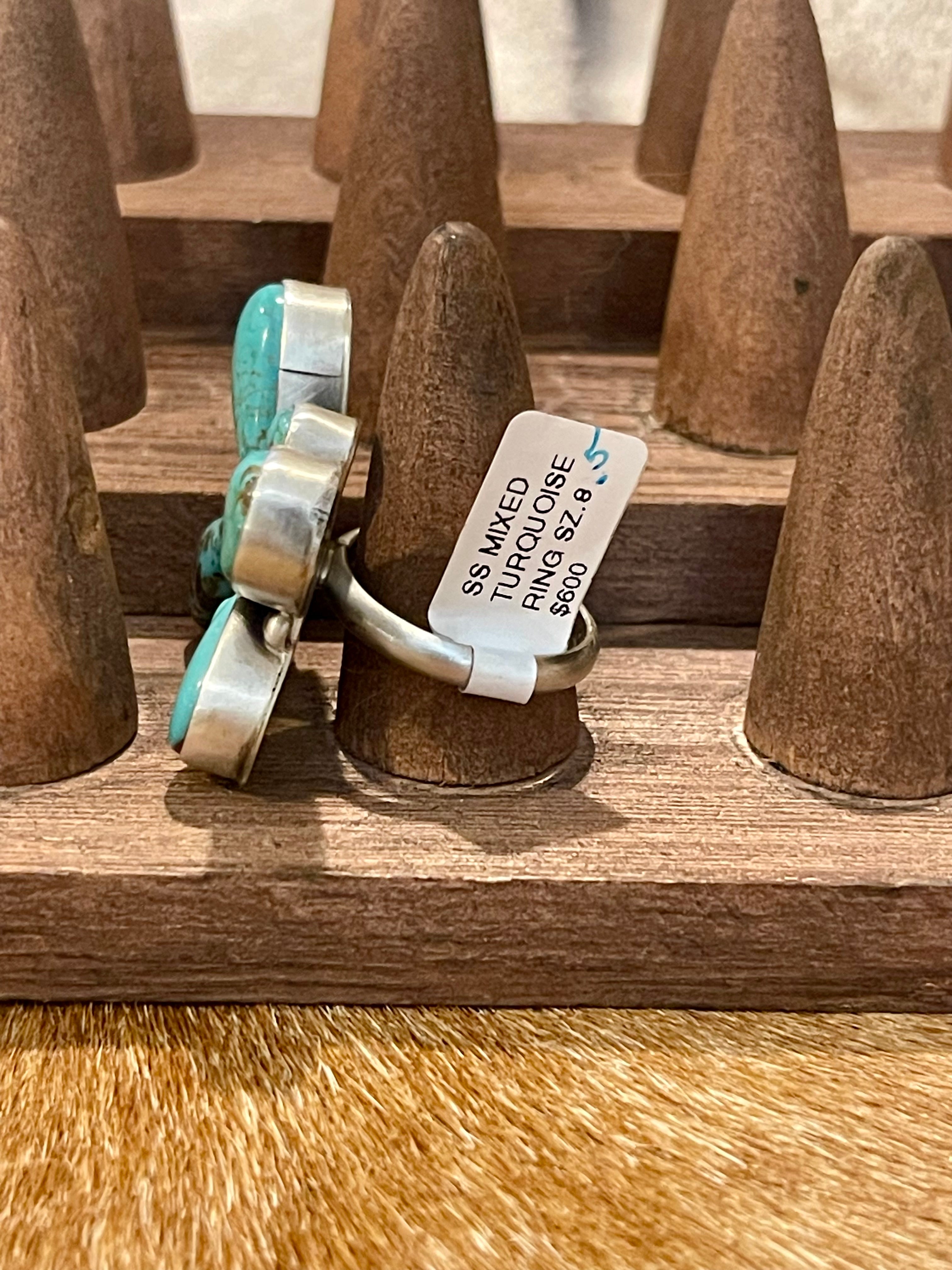 Eli Skeets Butterfly Mixed Turquoise Ring