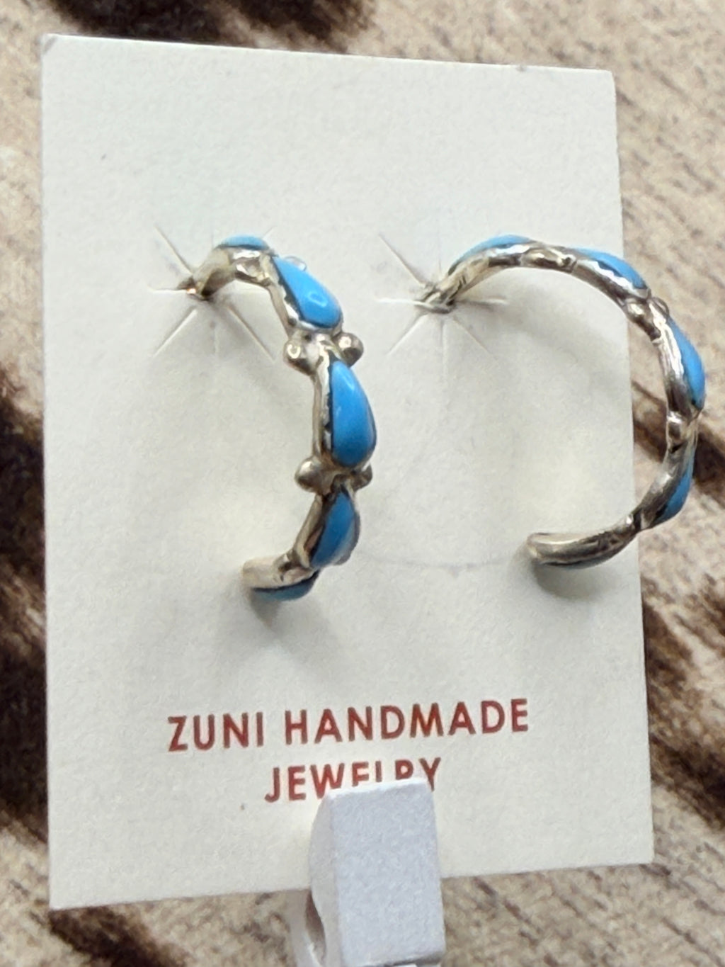 Davis Kaamasse Turquoise Sterling Silver Hoop Earrings