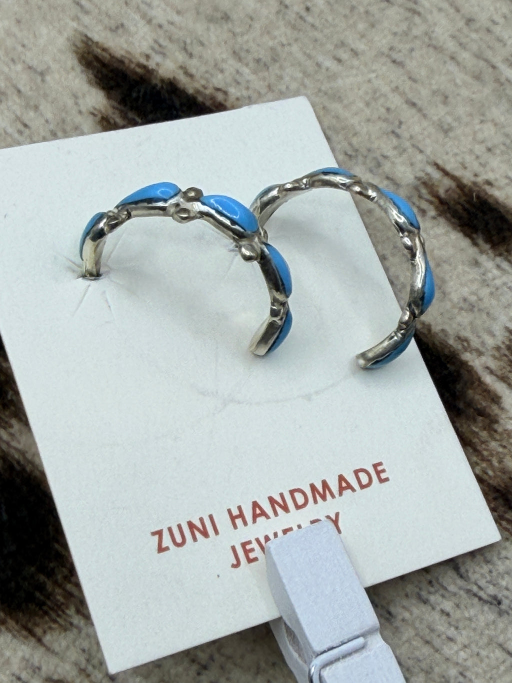Davis Kaamasse Turquoise Sterling Silver Hoop Earrings