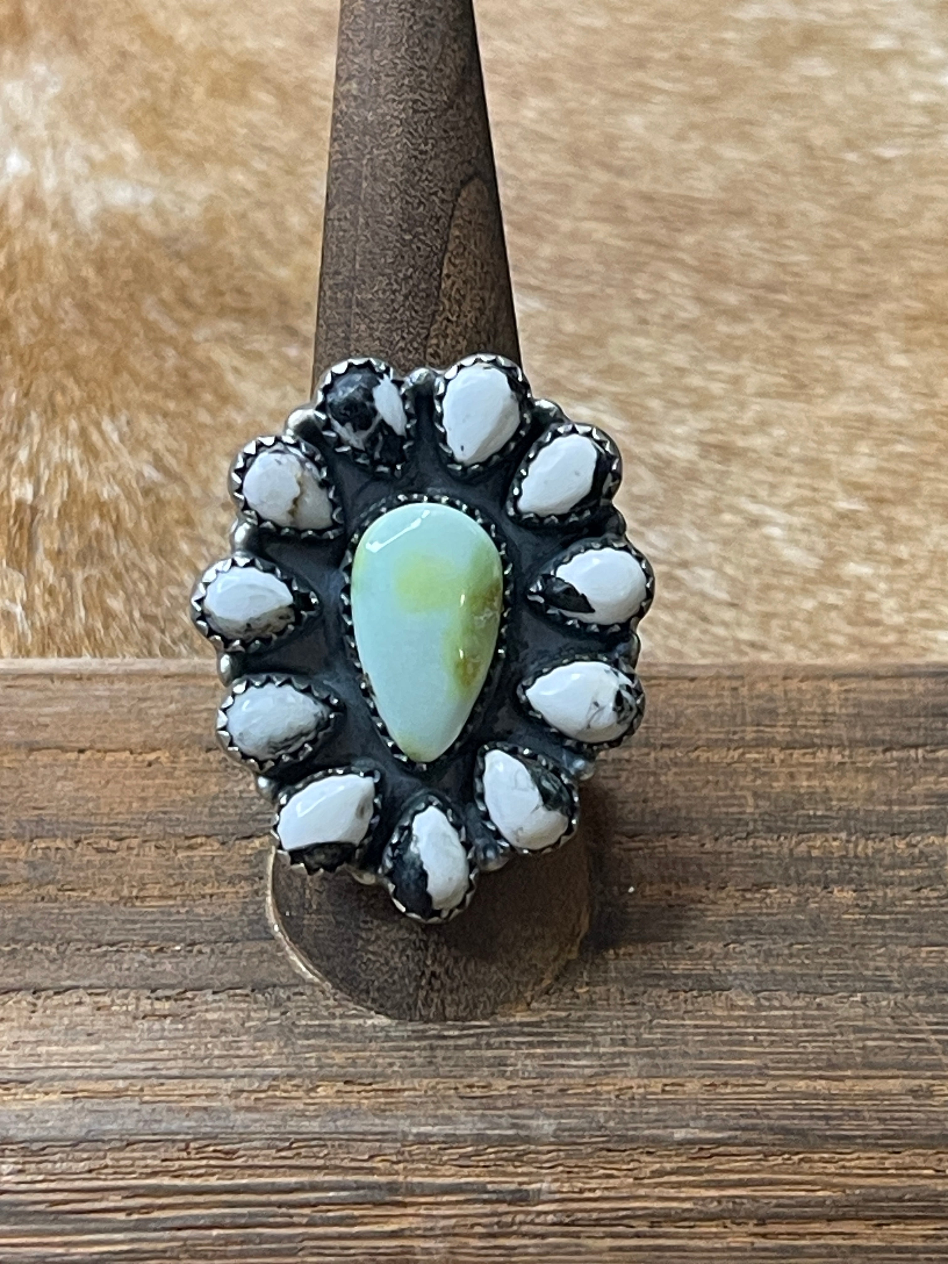 White Buffalo and Palomino Adjustable Ring