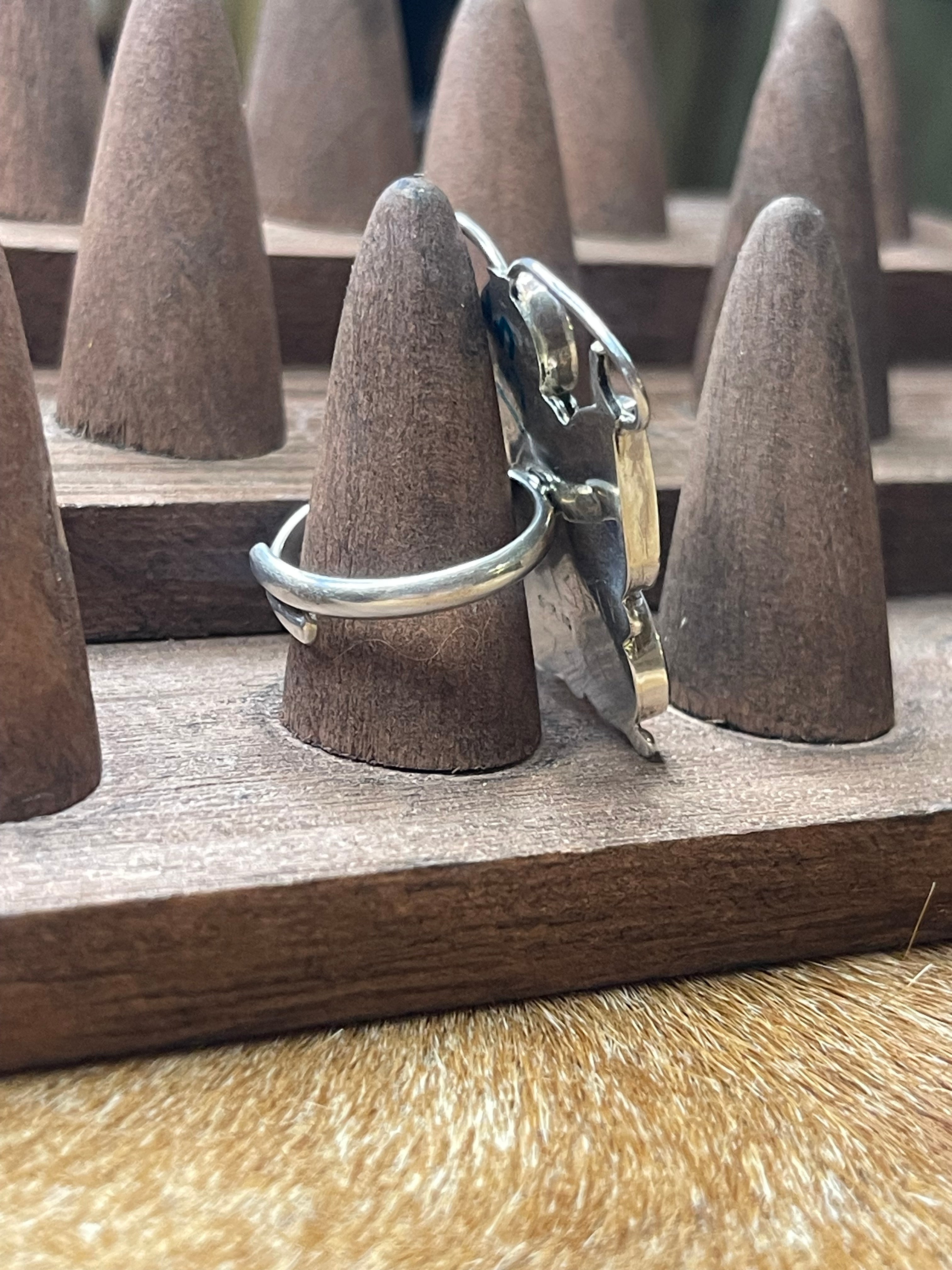 Zuni Inlay Butterfly Adjustable Ring,