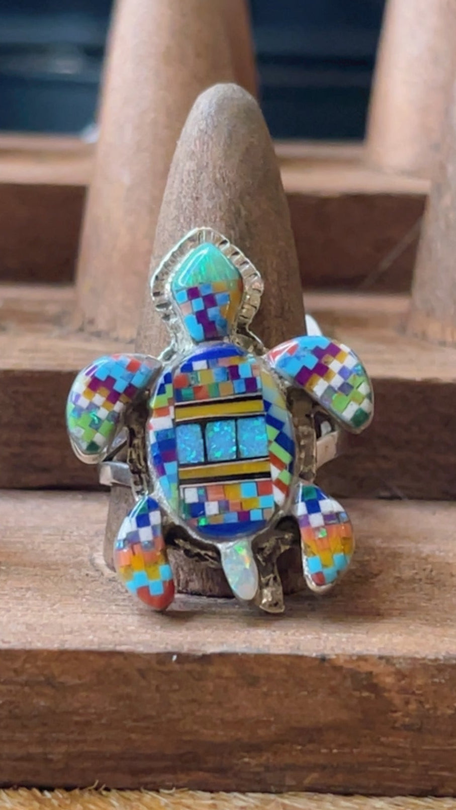 Turtle Inlay Size 8 Ring