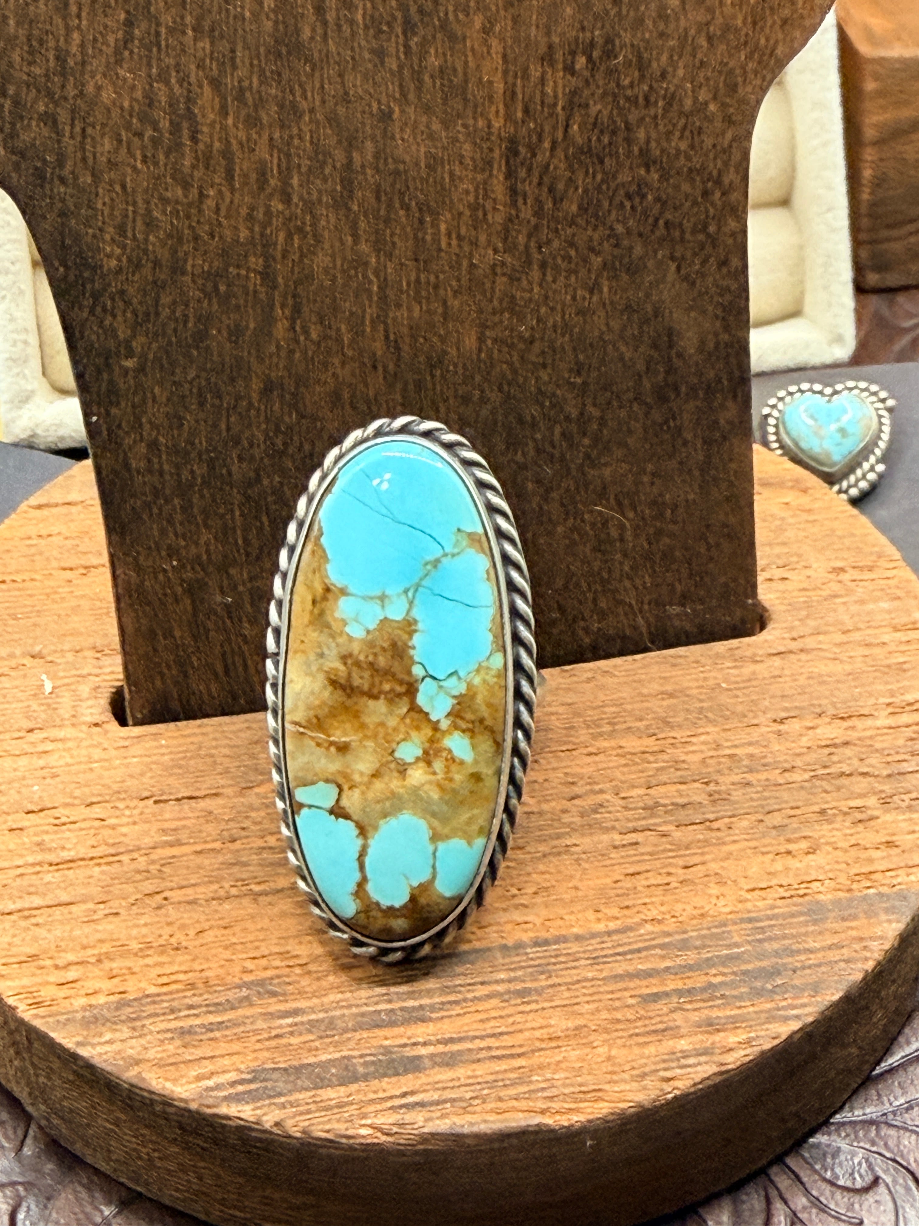 Chasity Belone, Mine 8 Turquoise Sterling Silver Ring, Native Ring