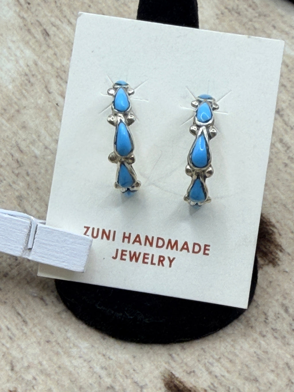 Davis Kaamasse Turquoise Sterling Silver Hoop Earrings