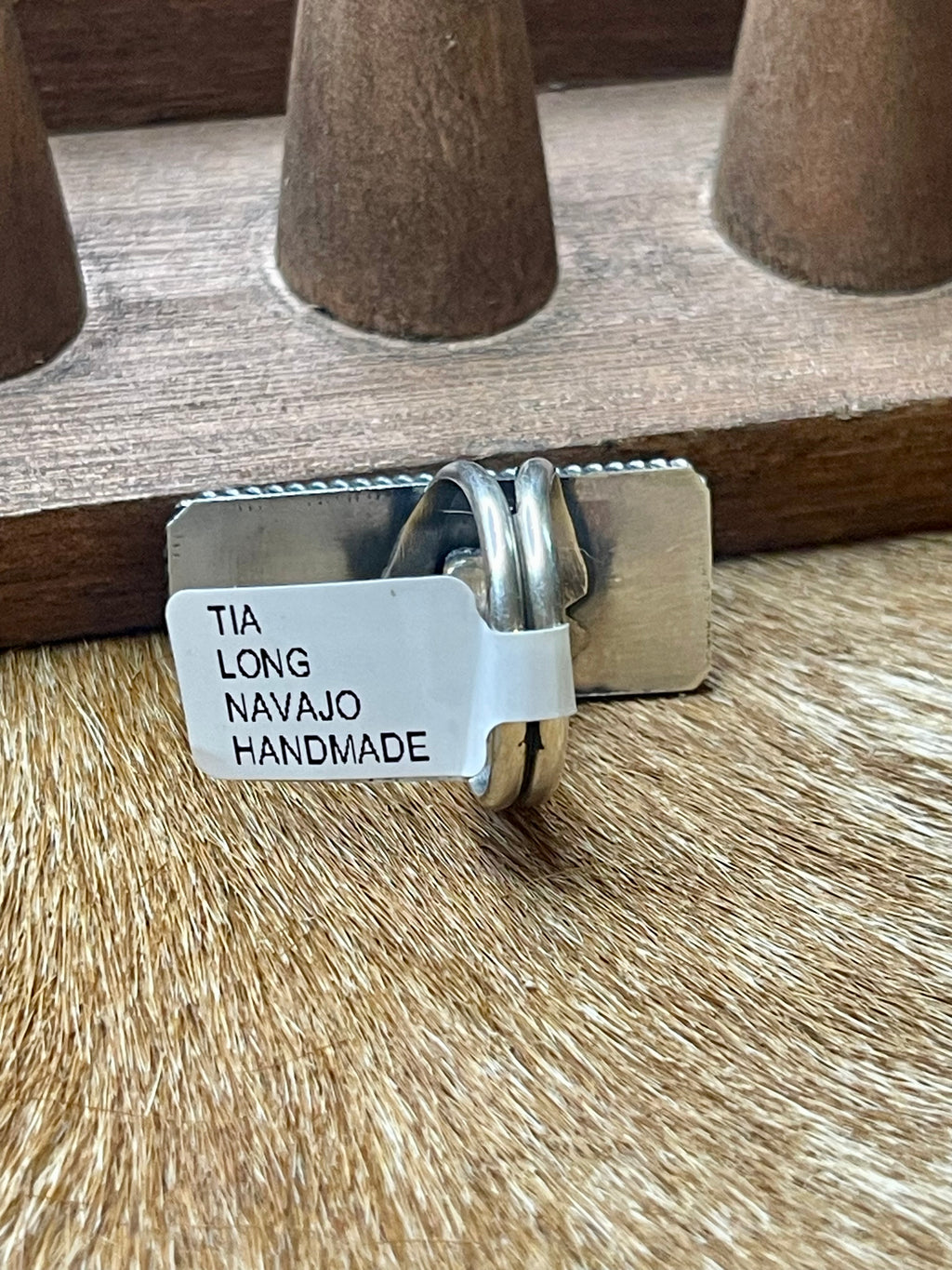 Tia Long Adjustable White Buffalo Ring