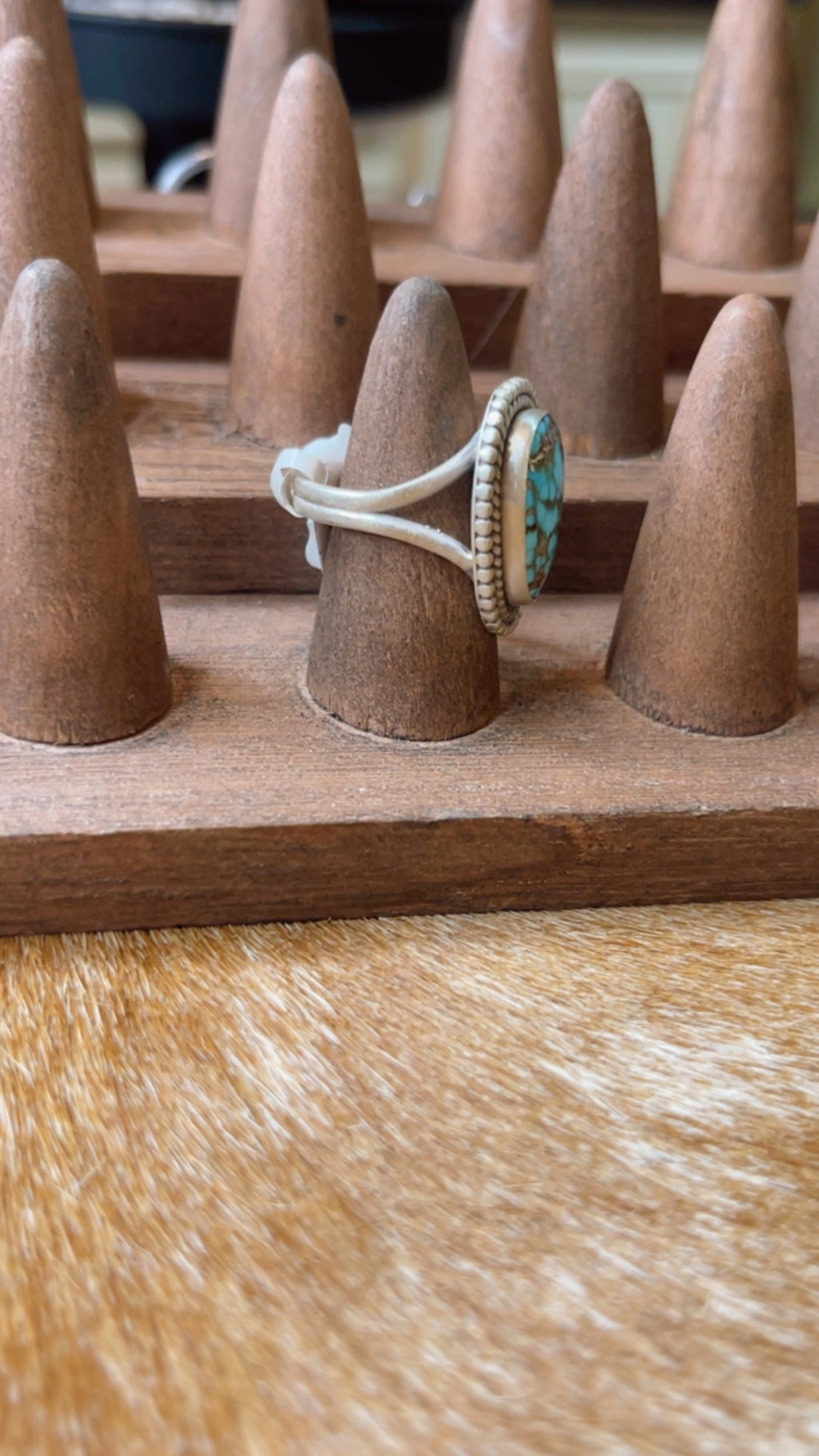 Spider Web Turquoise RingSize 7.5