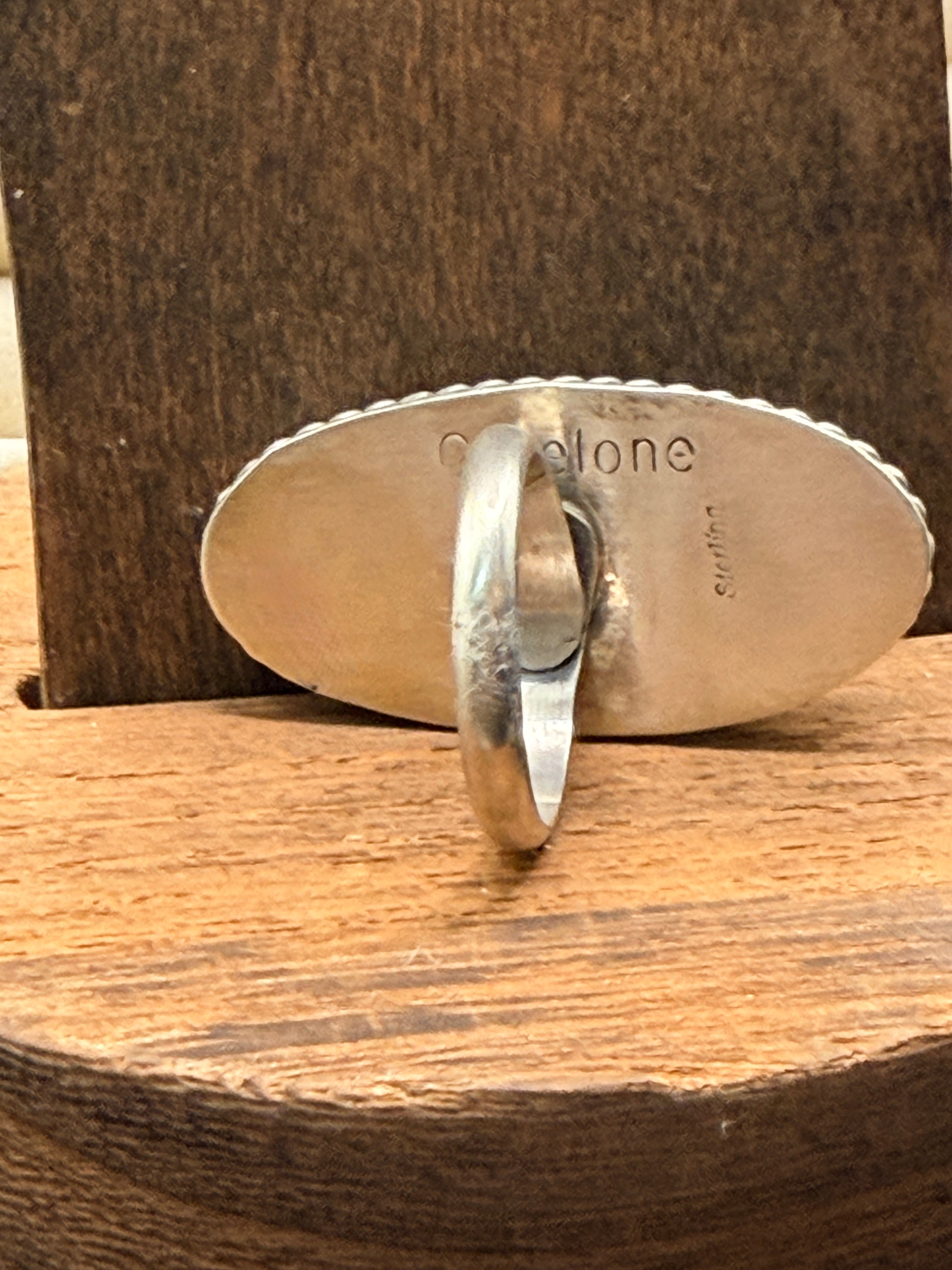 Chasity Belone, Mine 8 Turquoise Sterling Silver Ring, Native Ring