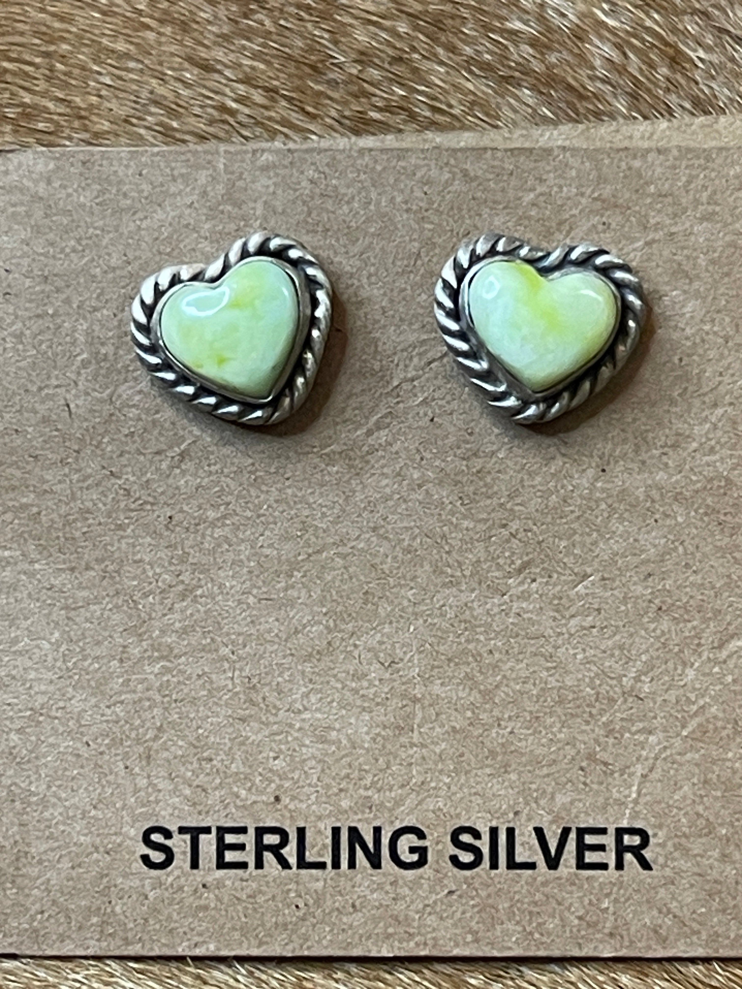 Palomino Heart Stud Sterling Silver Earrings