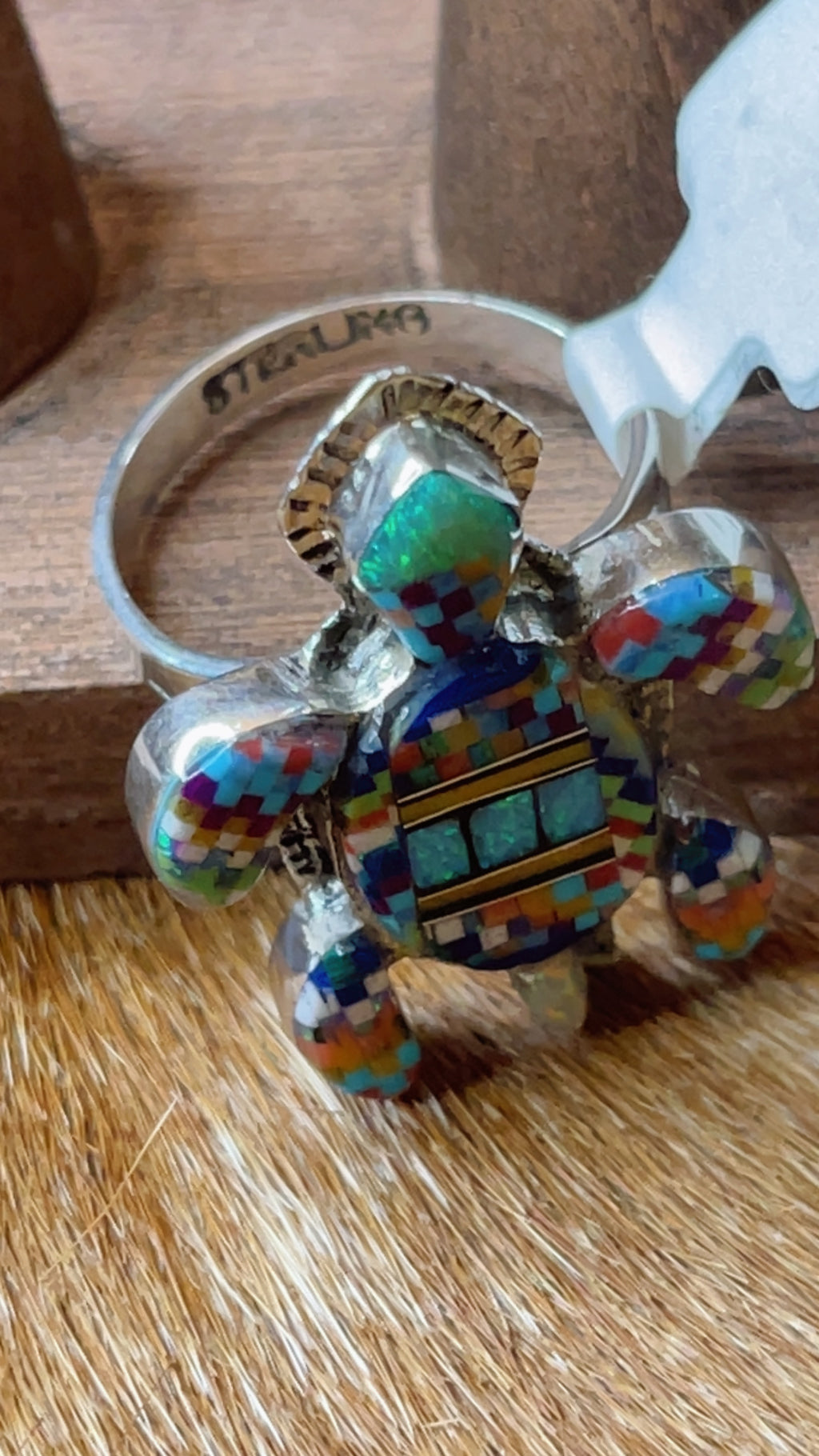 Turtle Inlay Size 8 Ring