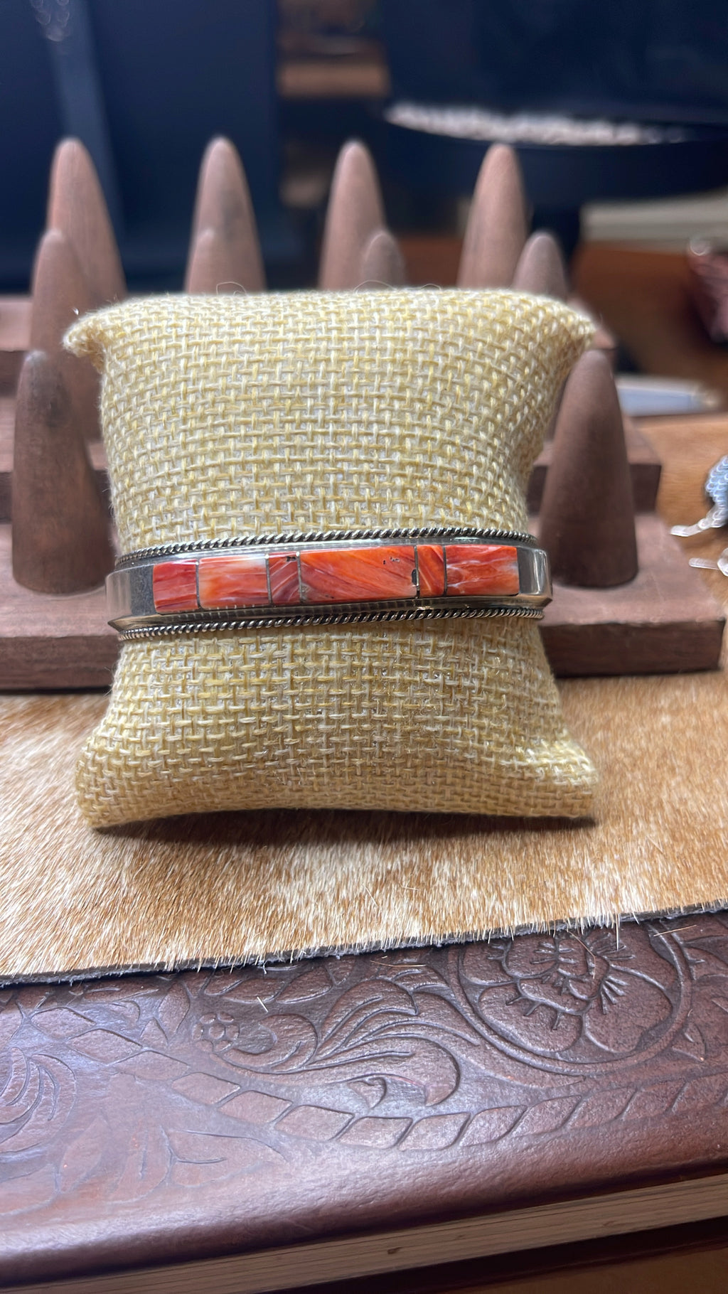 Francis Yazzie Spiny Orange Cuff size 6.75