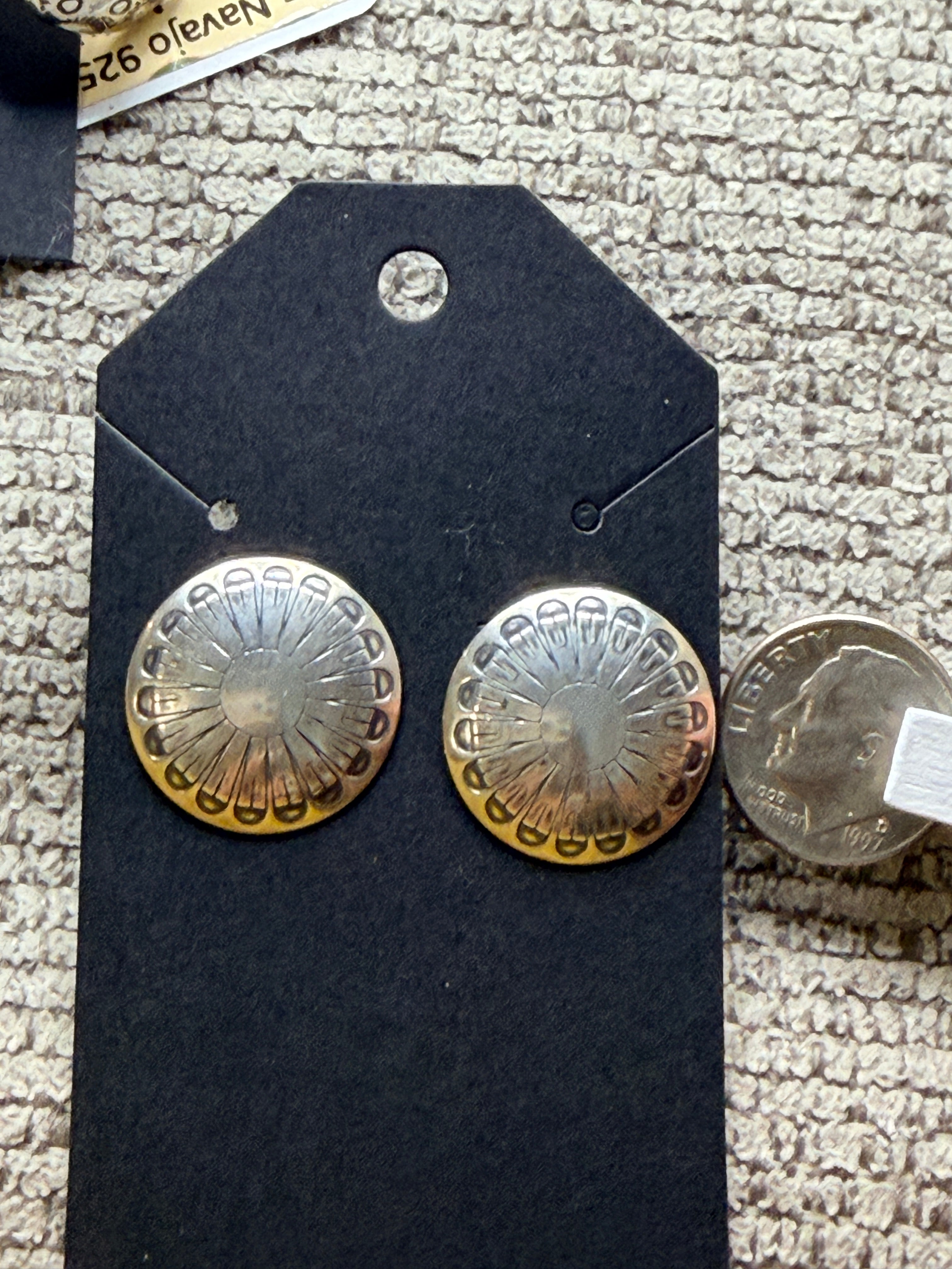 Sterling Silver Concho Stud Earrings