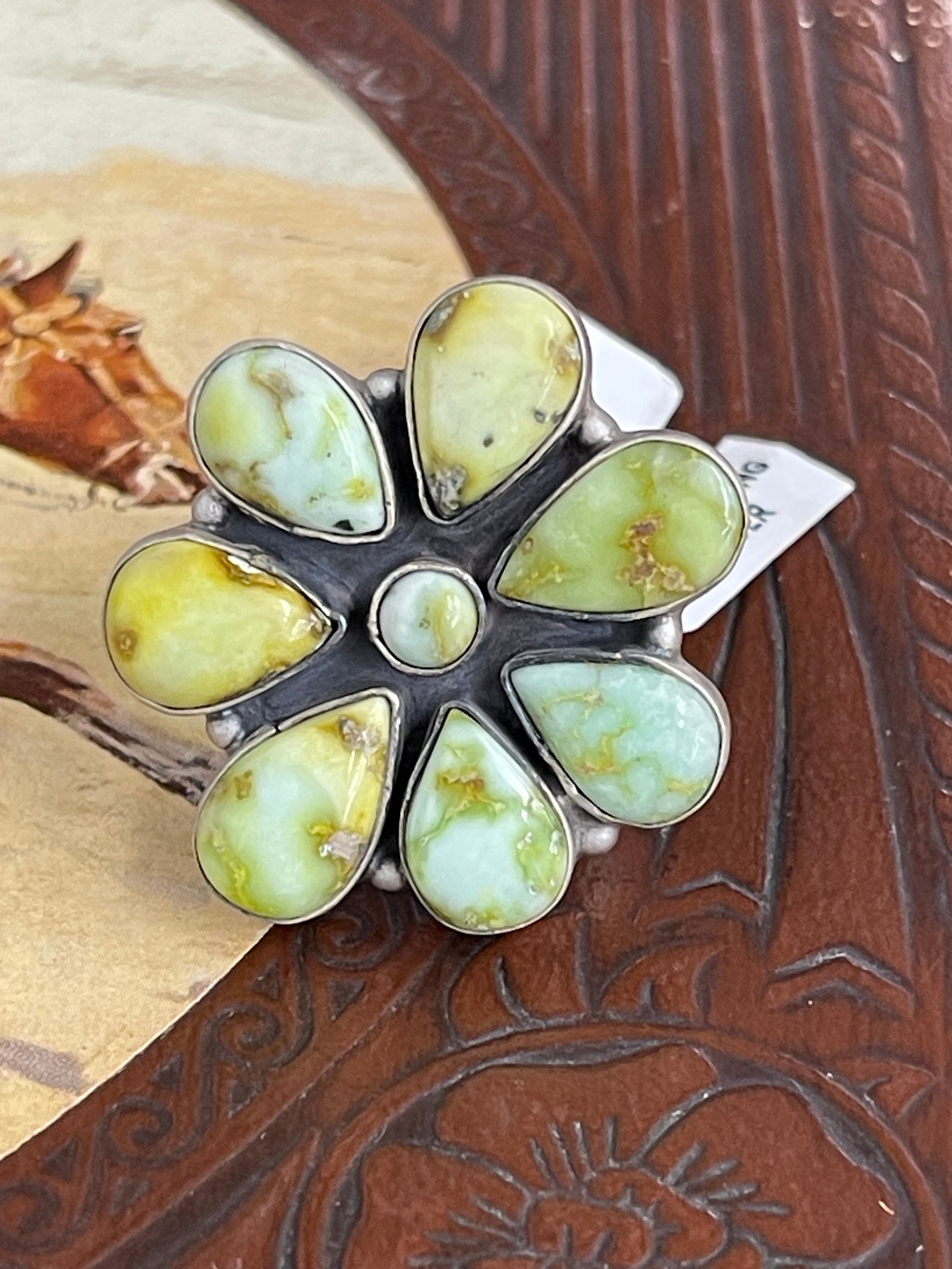 Adjustable Palomino 8 Stone Cluster Ring