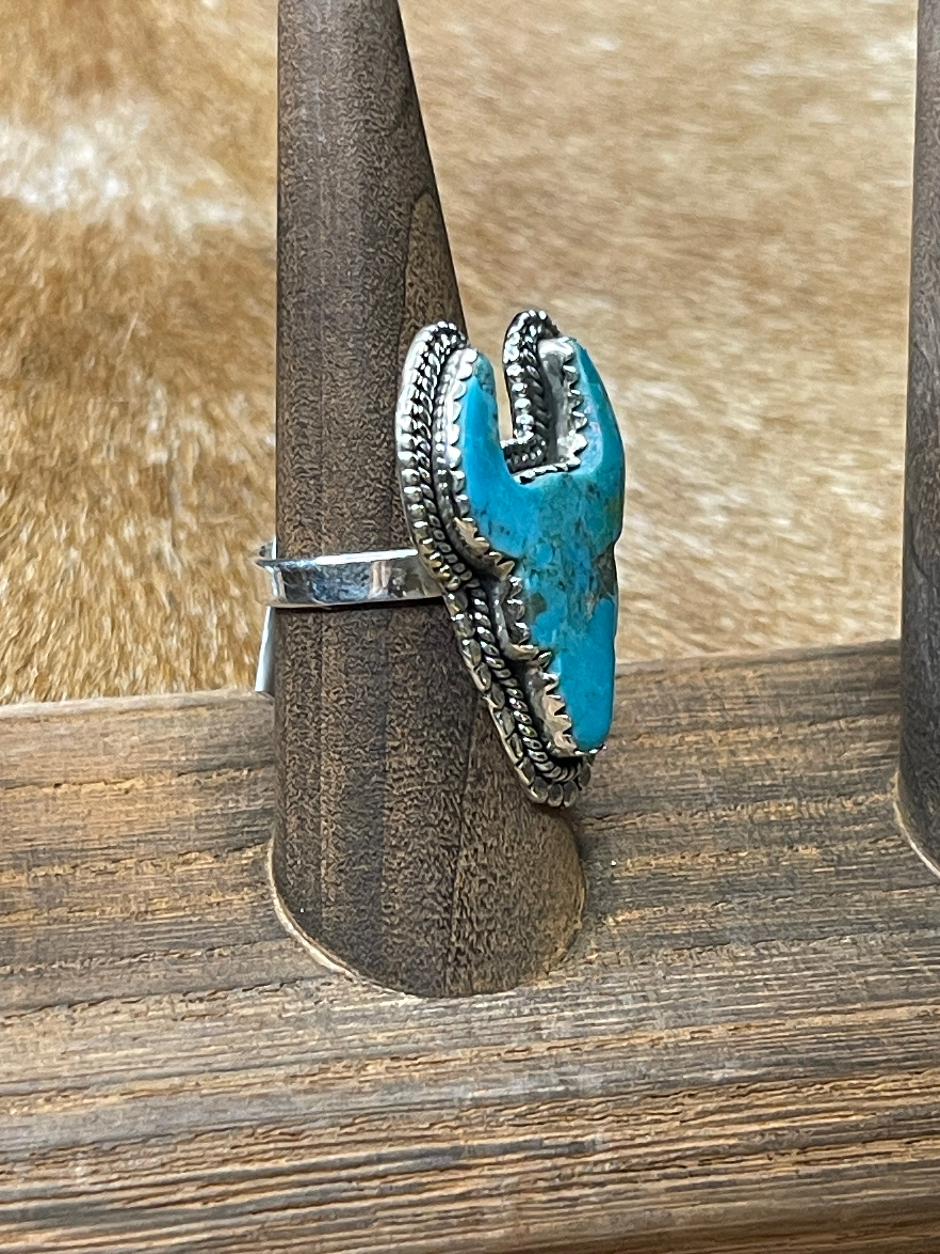 Turquoise Steer Head Ring