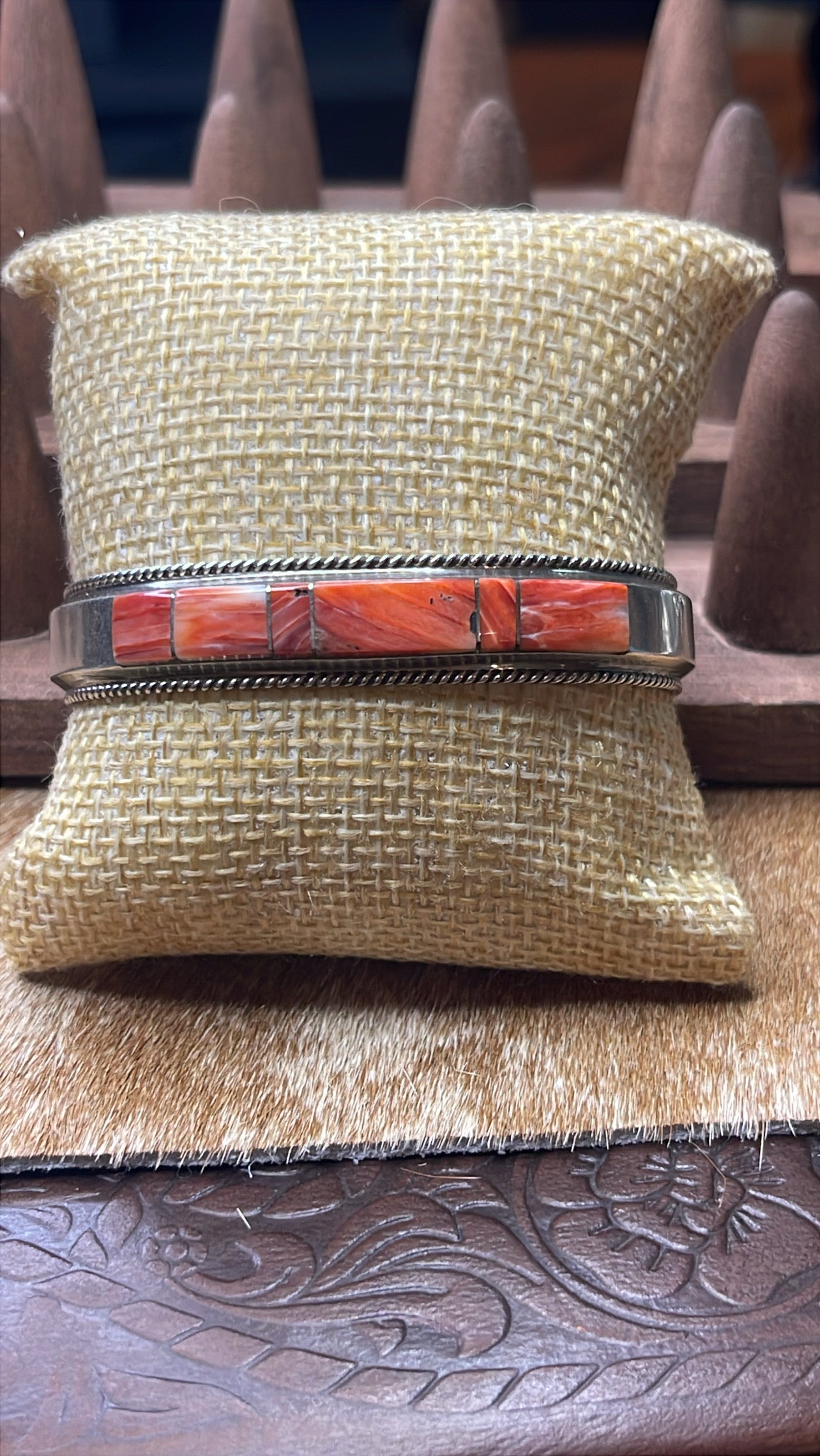 Francis Yazzie Spiny Orange Cuff size 6.75