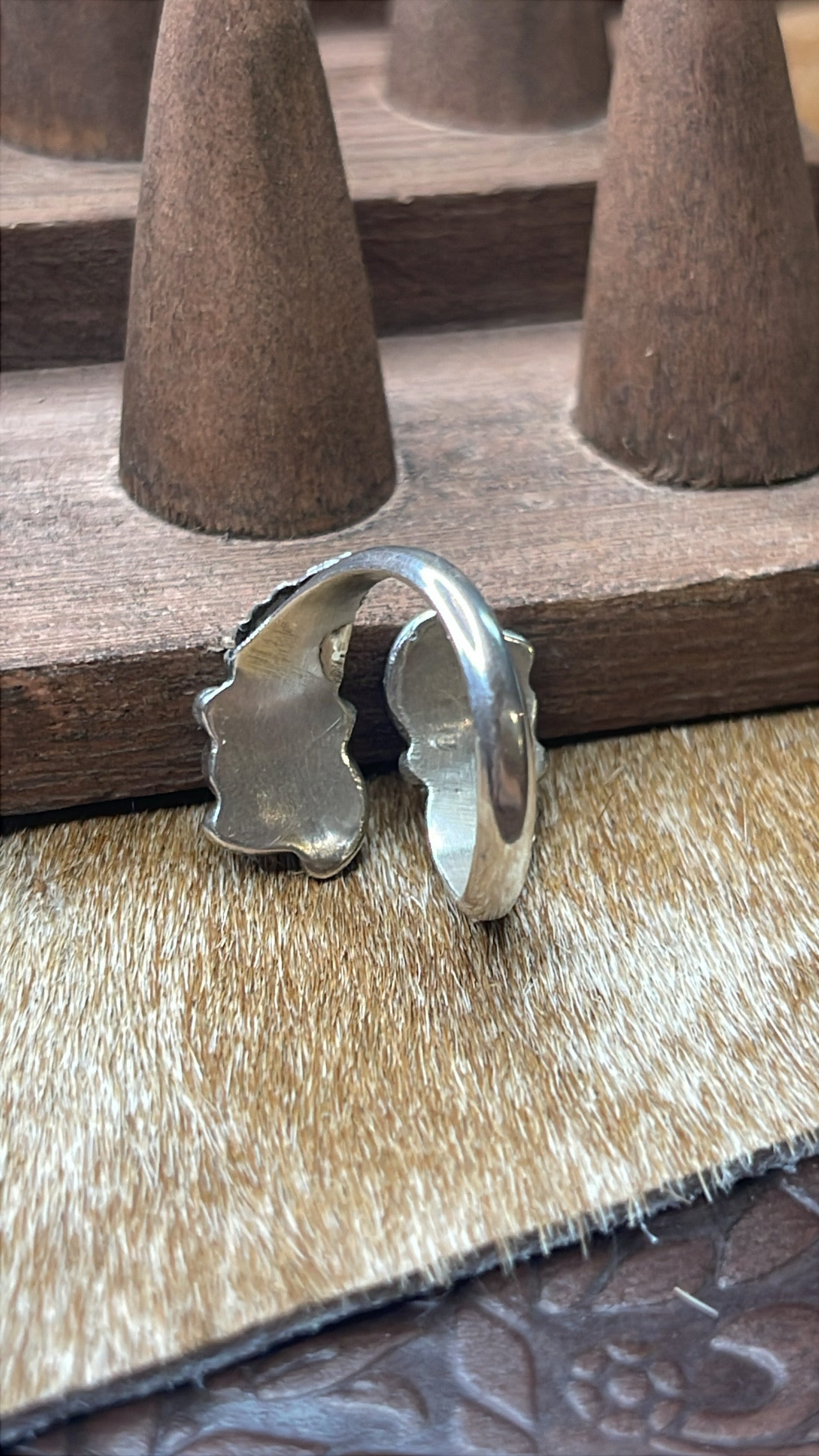 Adjustable Turquoise and Spiny Ring