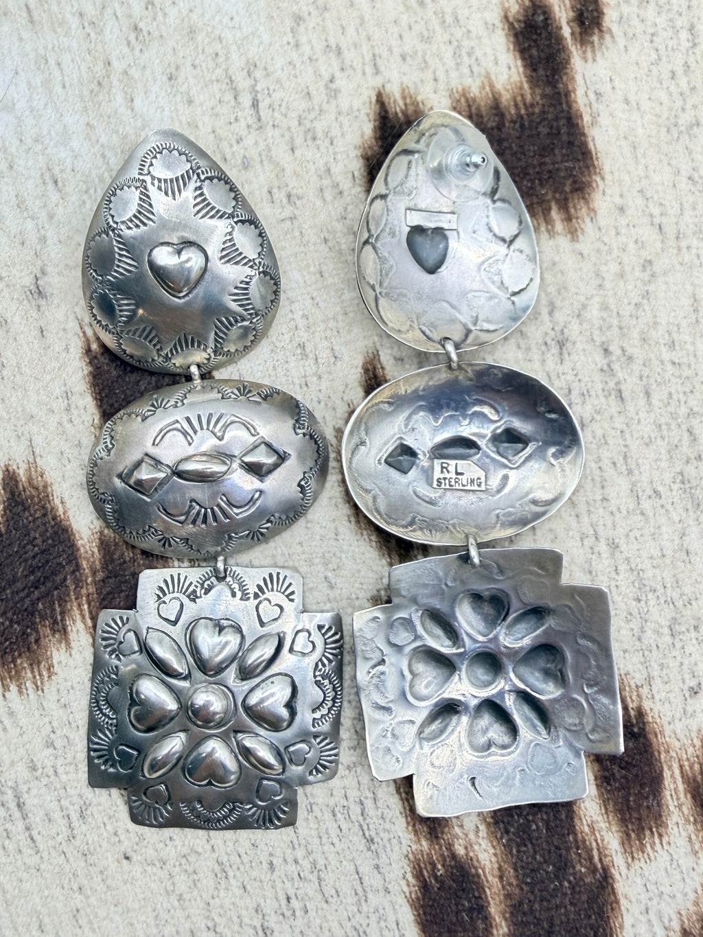 Rita Lee Sterling Silver Concho Earrings