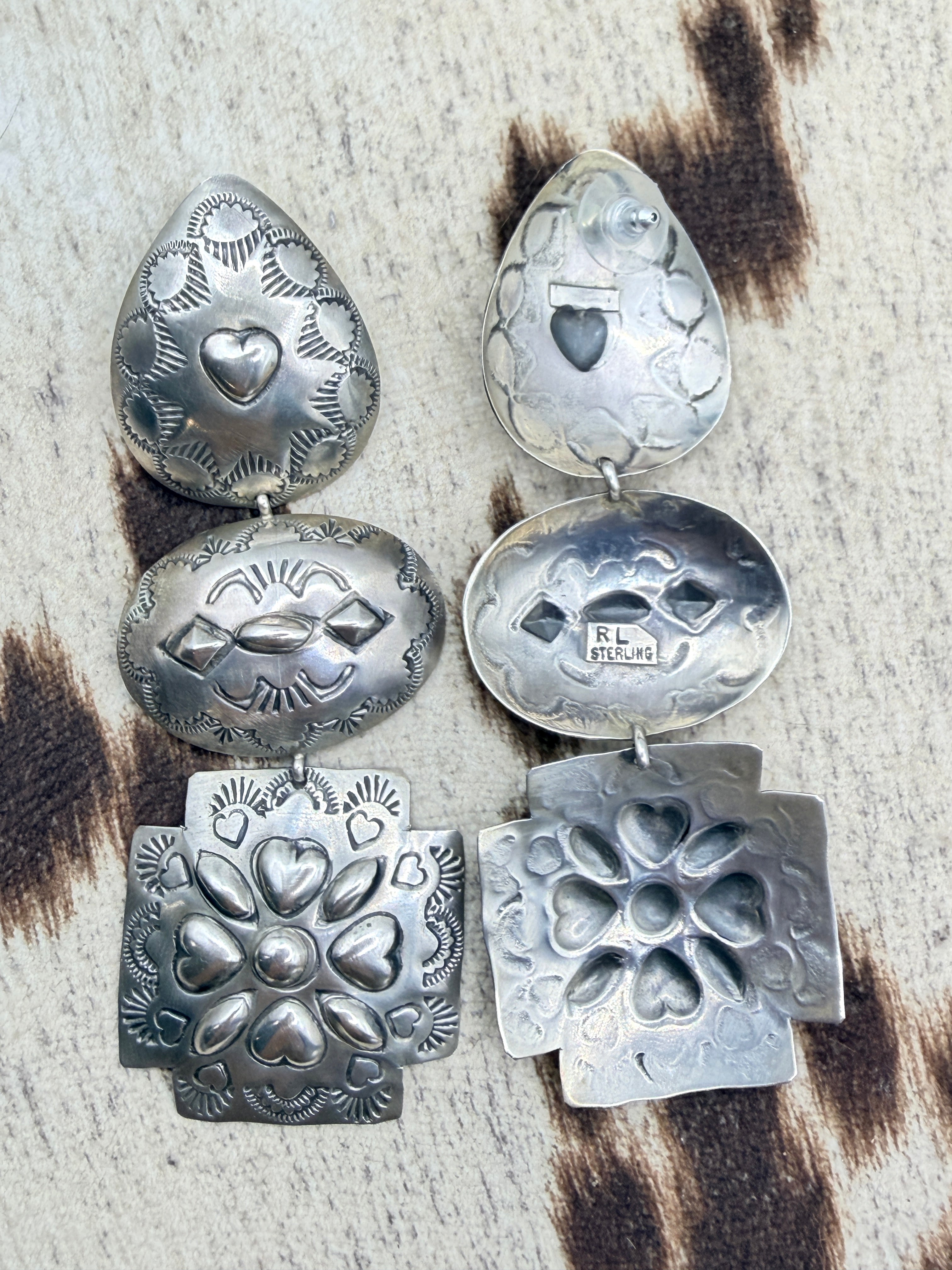 Rita Lee Sterling Silver Concho Earrings