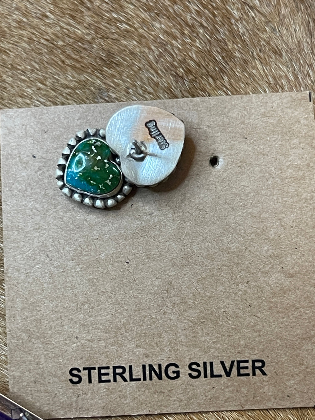 Sonoran Gold Sterling Silver Heart Stud Earrings