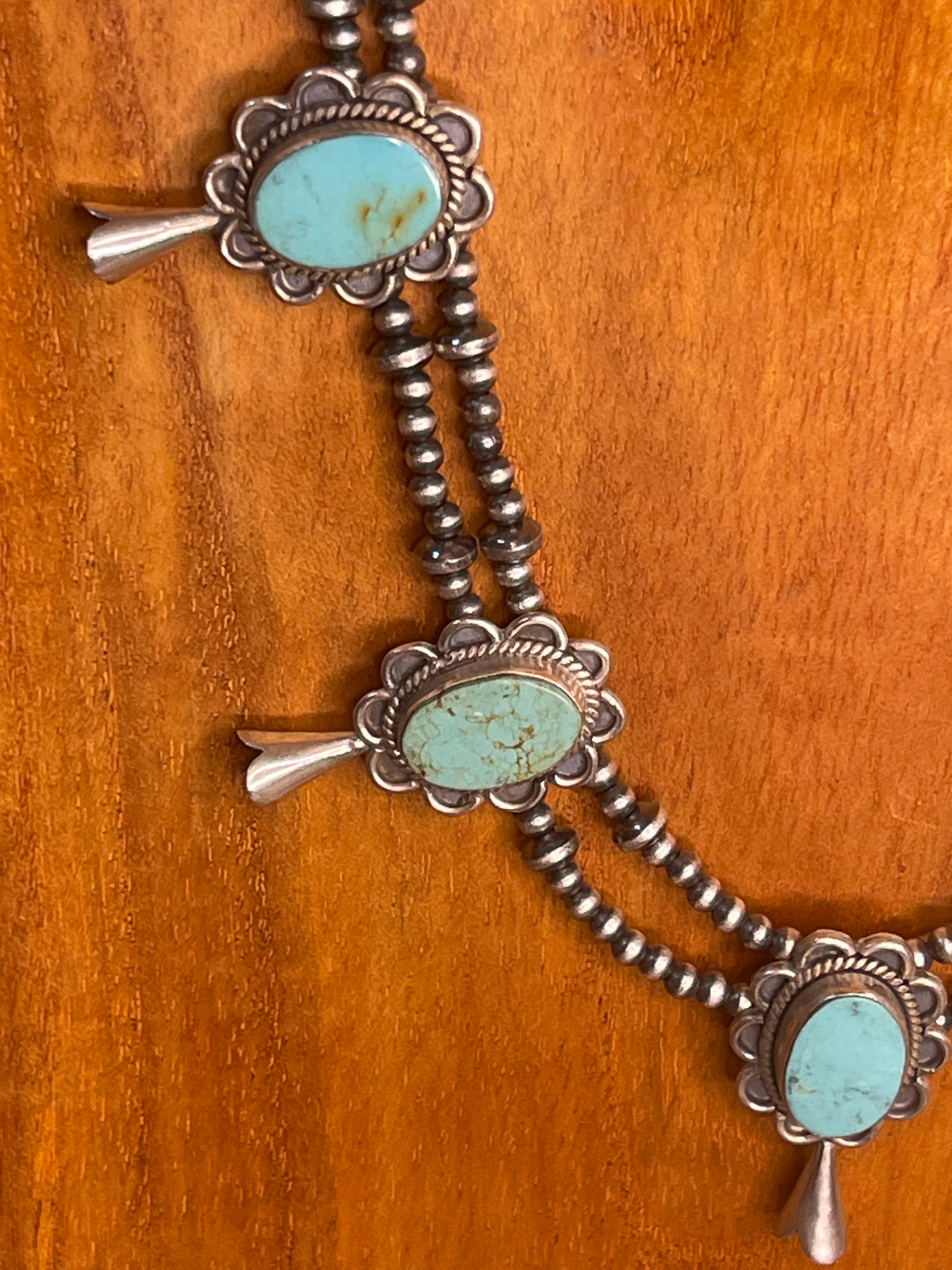 Kingman Turquoise blossom necklace